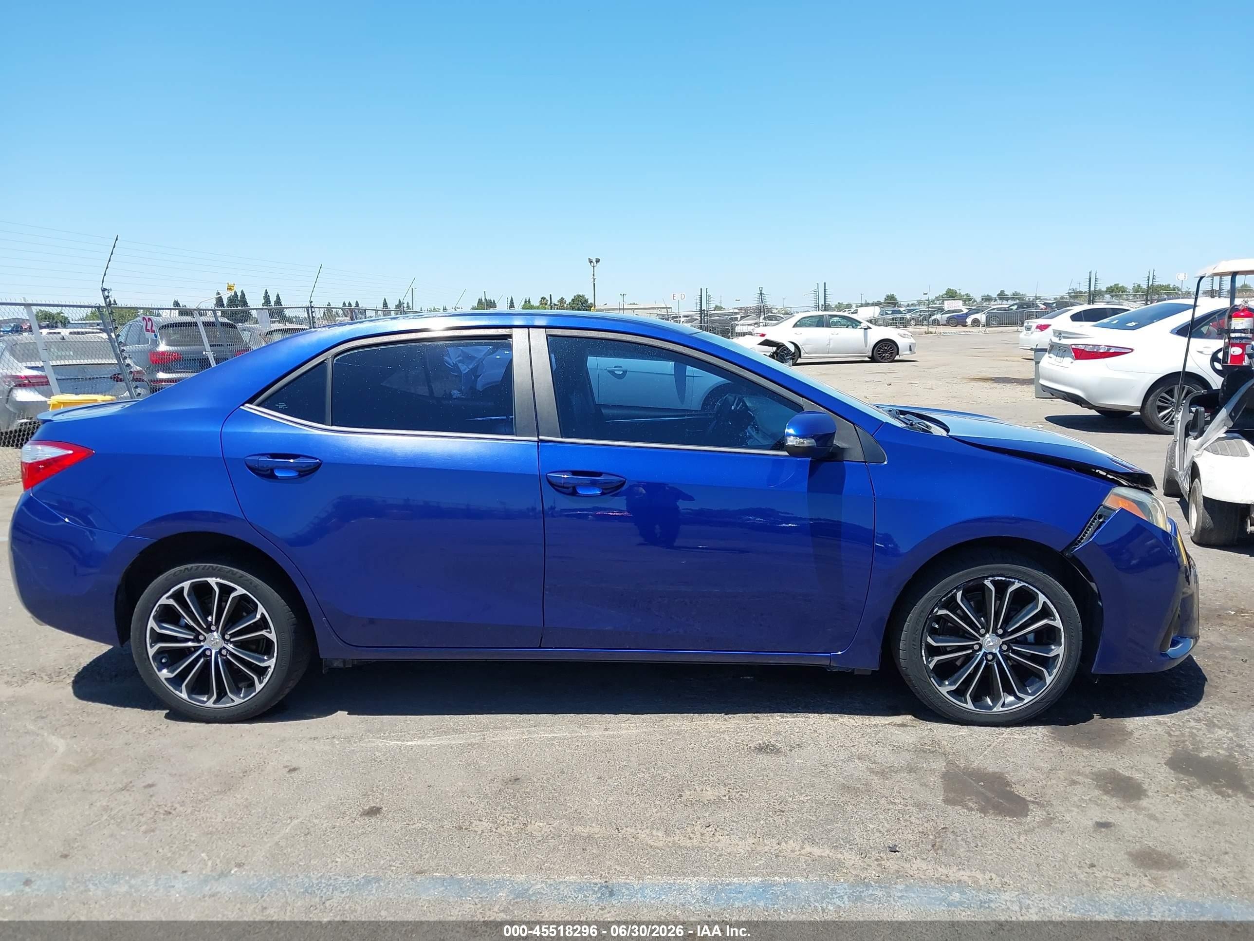 2014 Toyota Corolla S Plus Blue vin: 2T1BURHE4EC023974