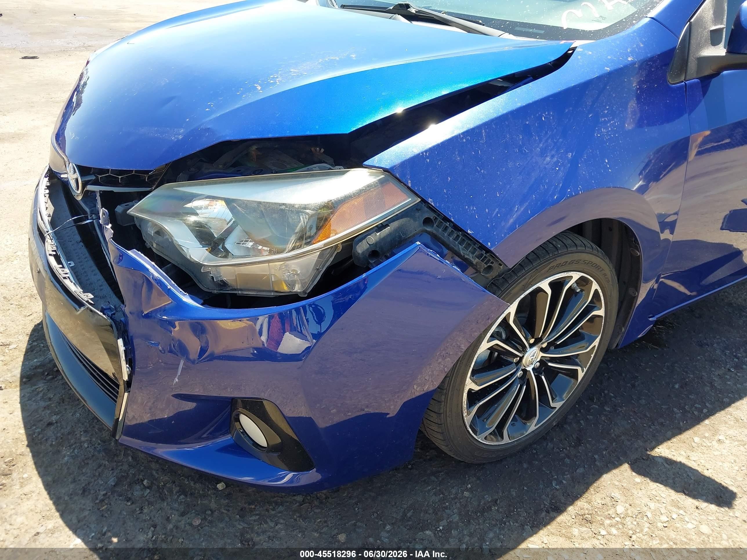 2014 Toyota Corolla S Plus Blue vin: 2T1BURHE4EC023974