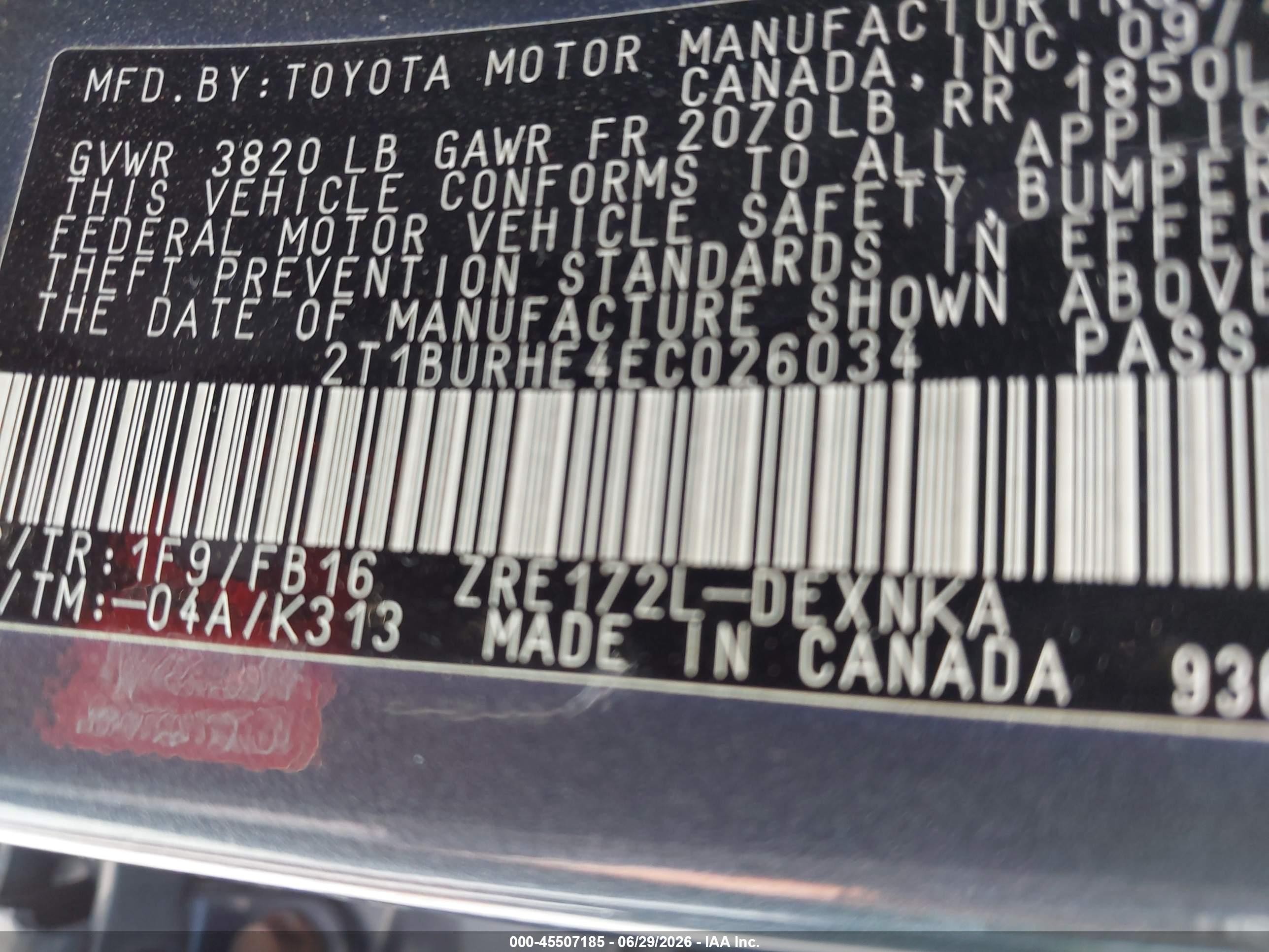 2014 Toyota Corolla Le Blue vin: 2T1BURHE4EC026034