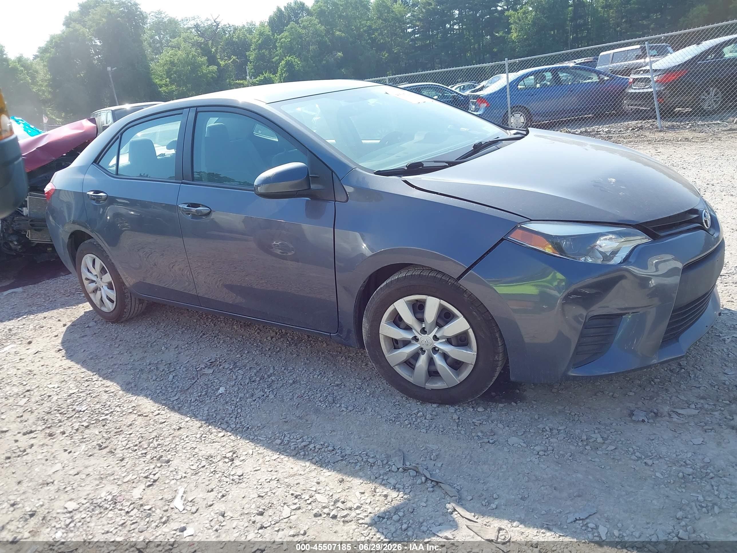 2014 Toyota Corolla Le Blue vin: 2T1BURHE4EC026034