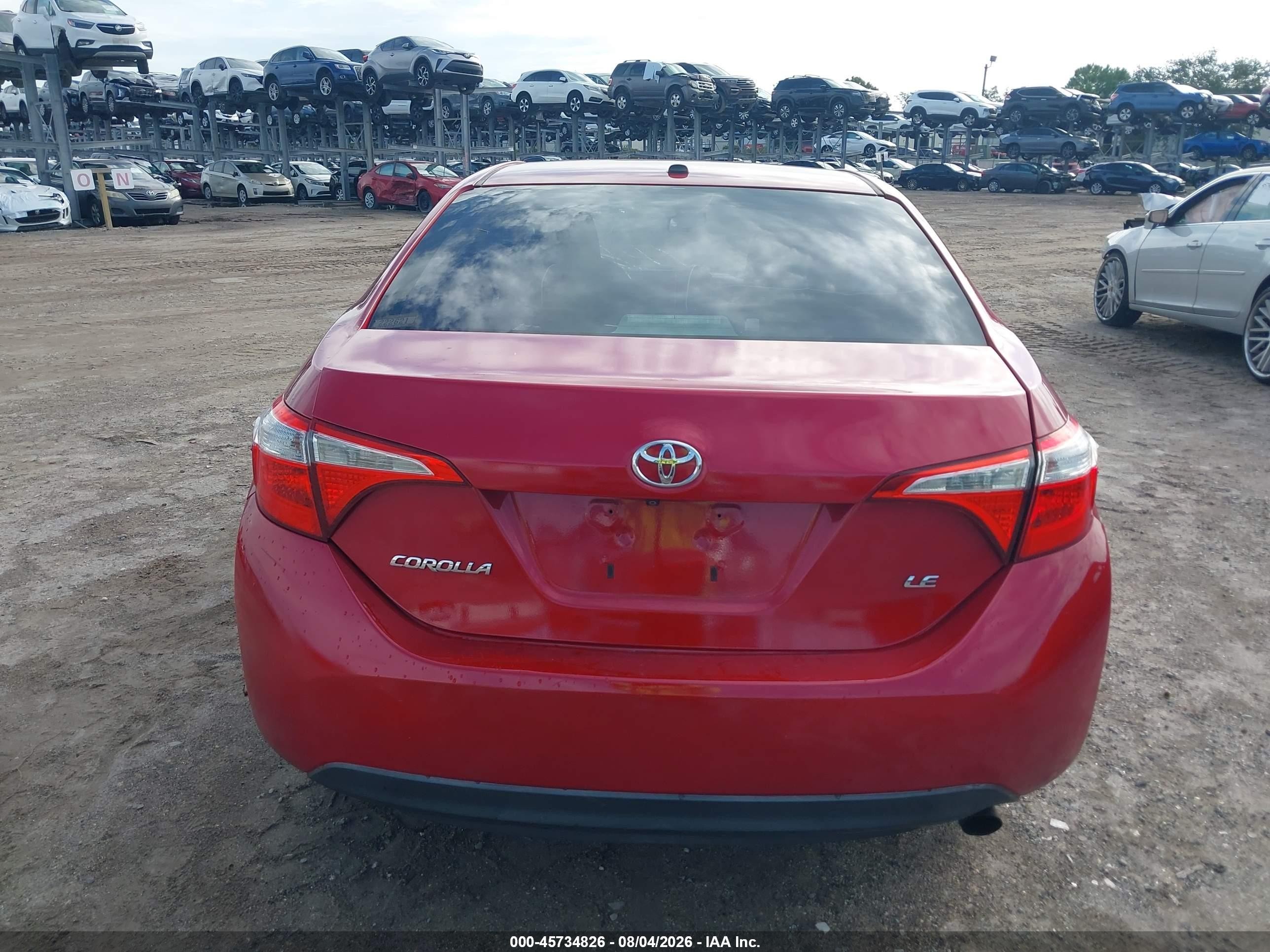 2014 Toyota Corolla Le Plus Red vin: 2T1BURHE4EC030617