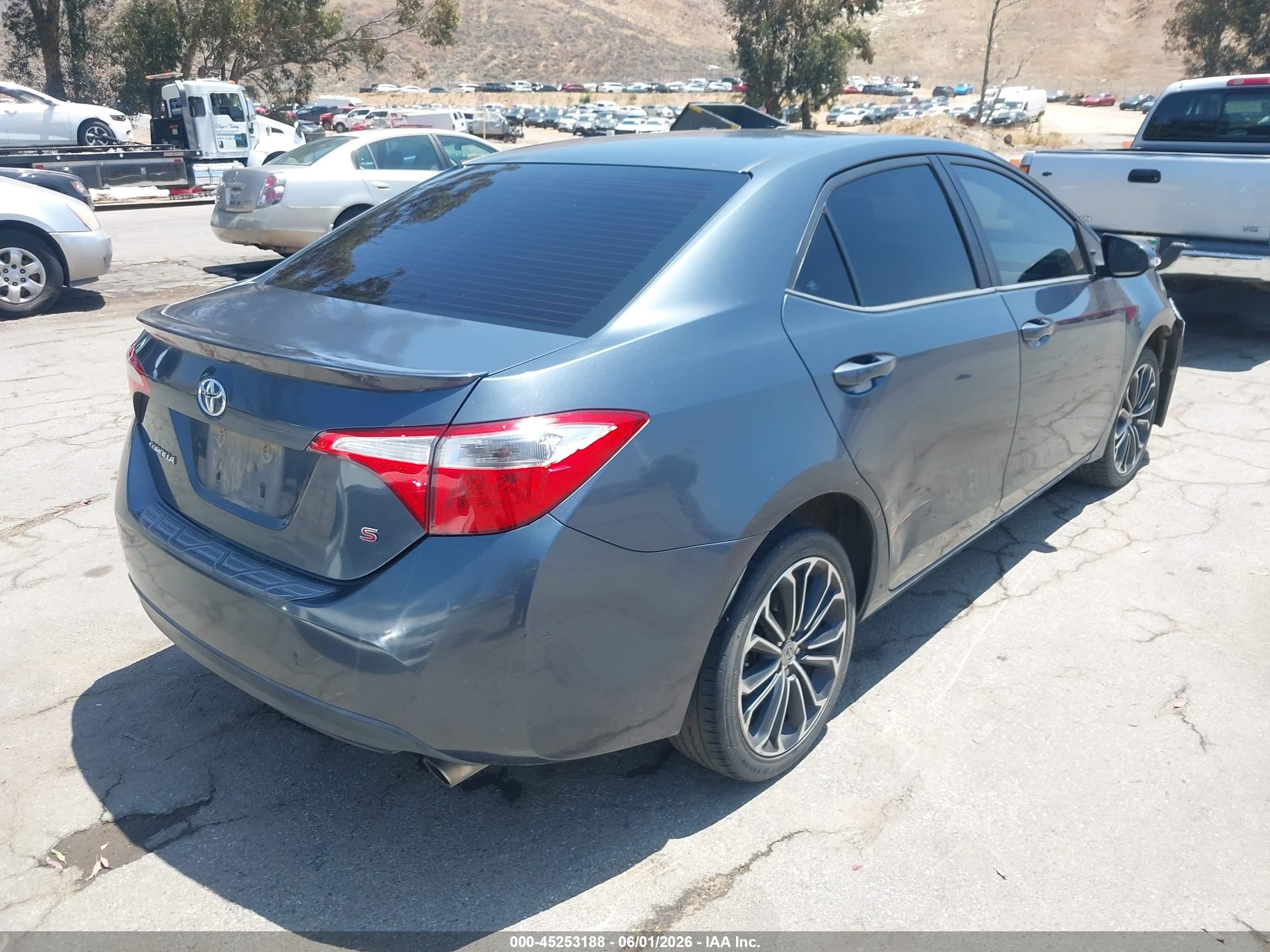 2014 Toyota Corolla S Plus Gray vin: 2T1BURHE4EC061642