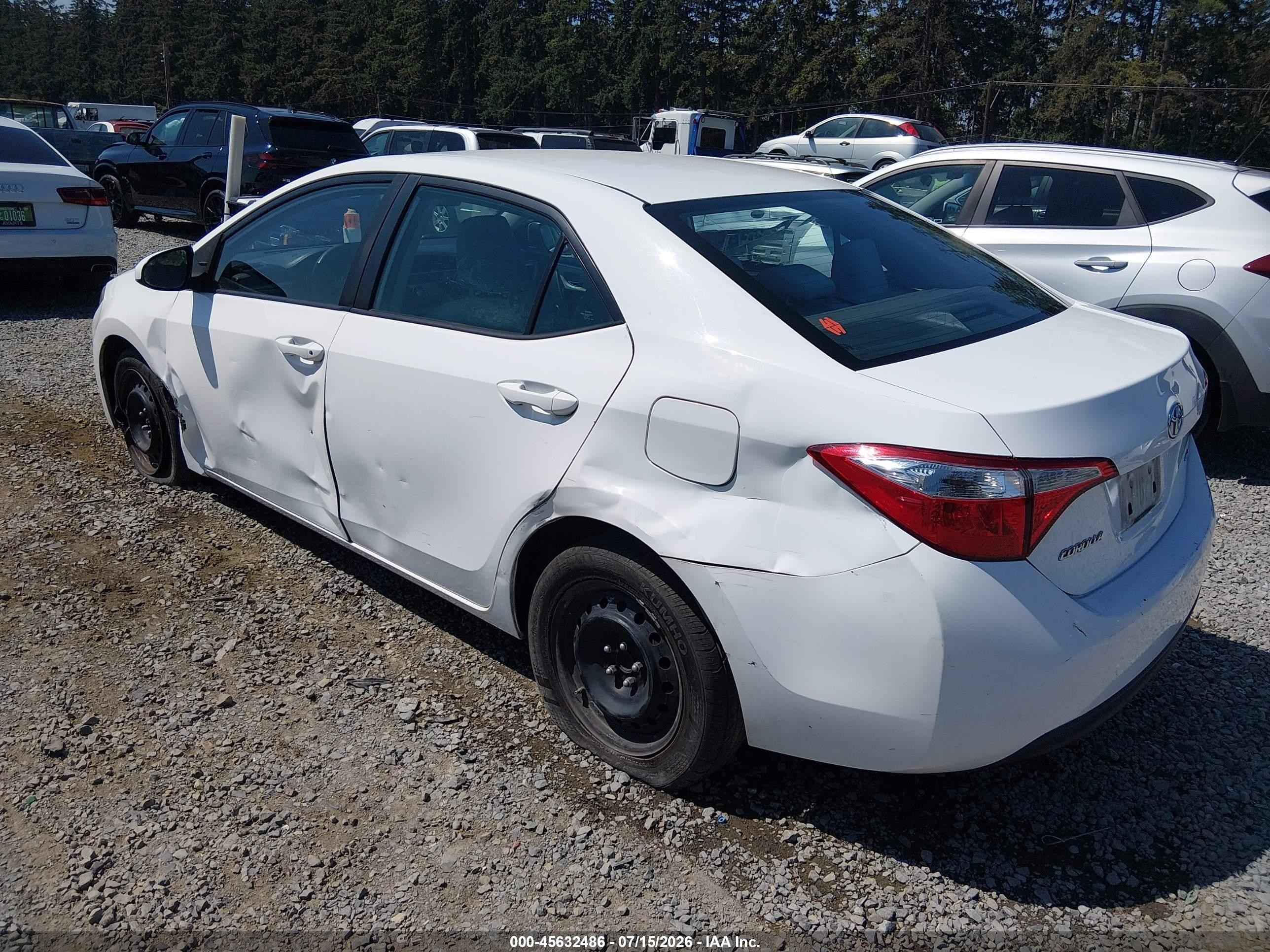 2014 Toyota Corolla Le White vin: 2T1BURHE4EC065819