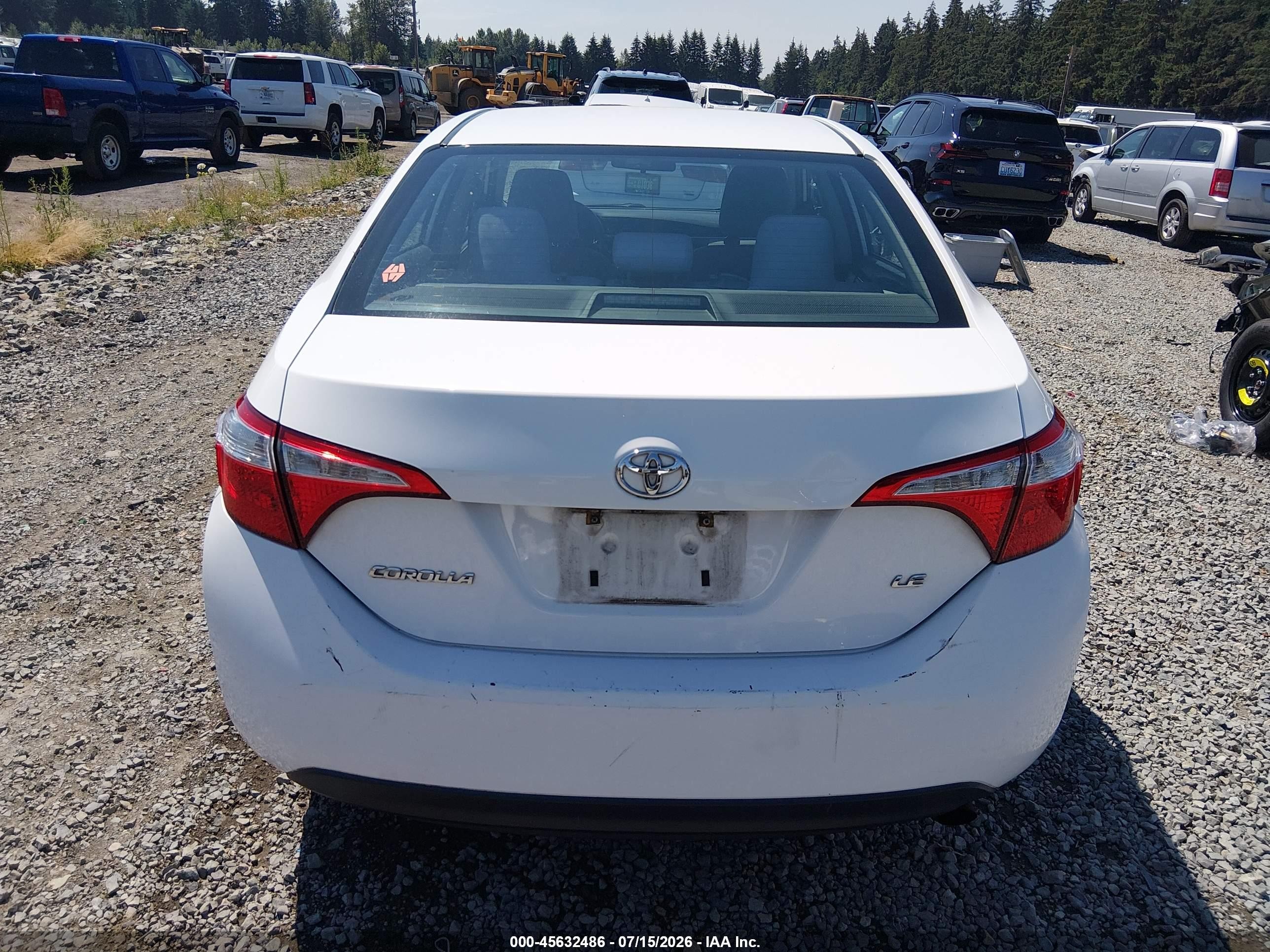 2014 Toyota Corolla Le White vin: 2T1BURHE4EC065819
