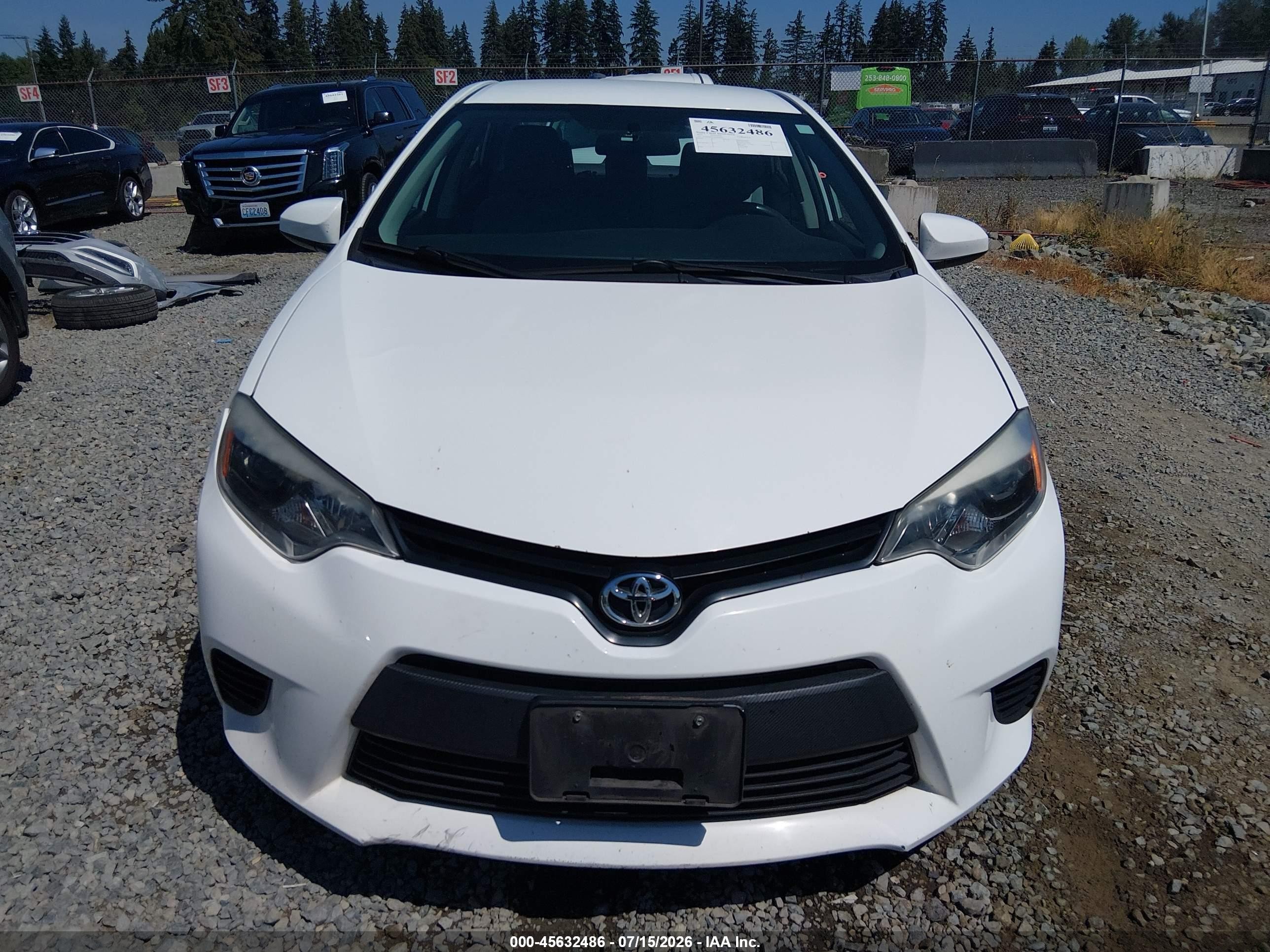 2014 Toyota Corolla Le White vin: 2T1BURHE4EC065819