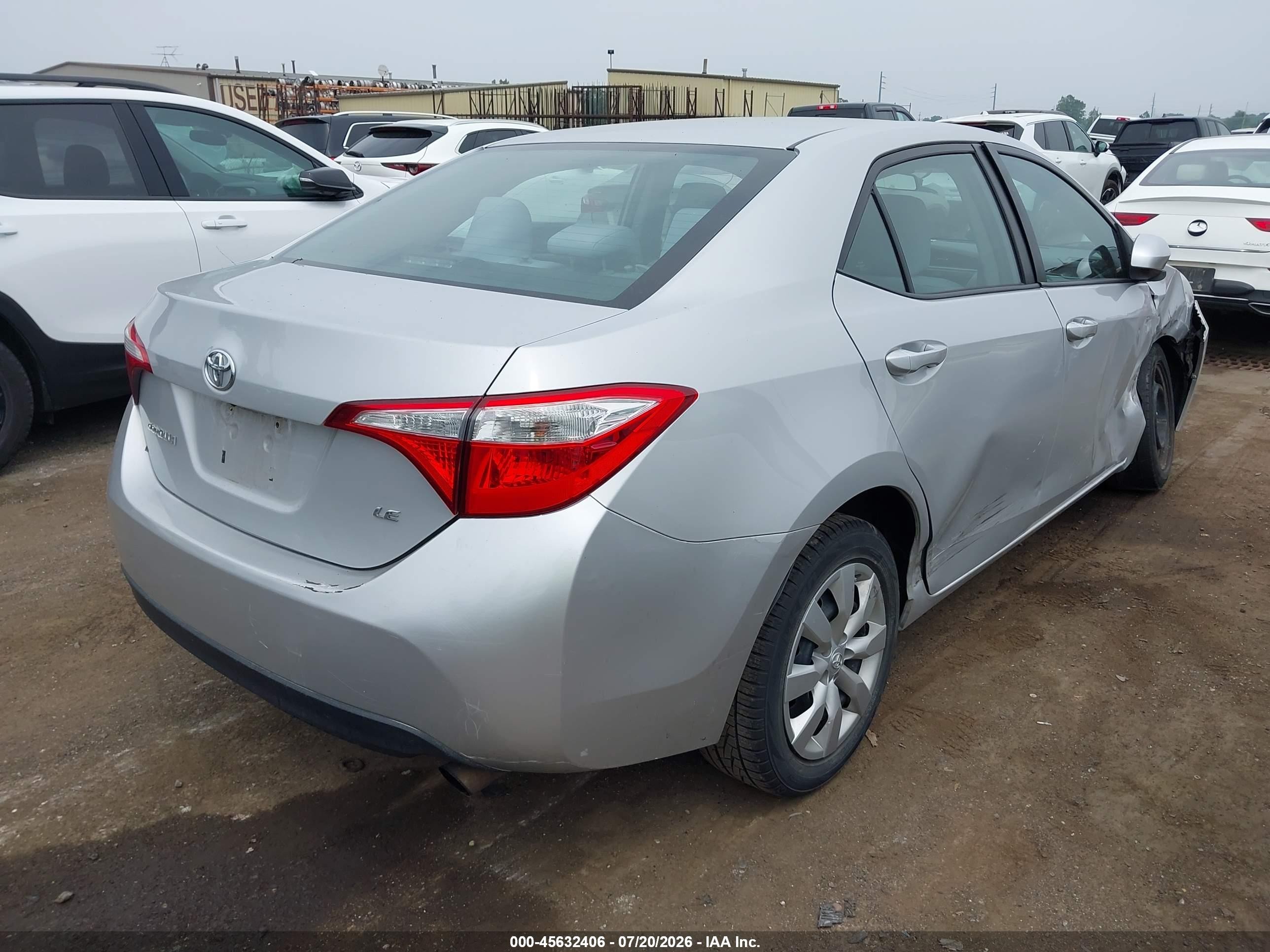 2014 Toyota Corolla Le Silver vin: 2T1BURHE4EC091823