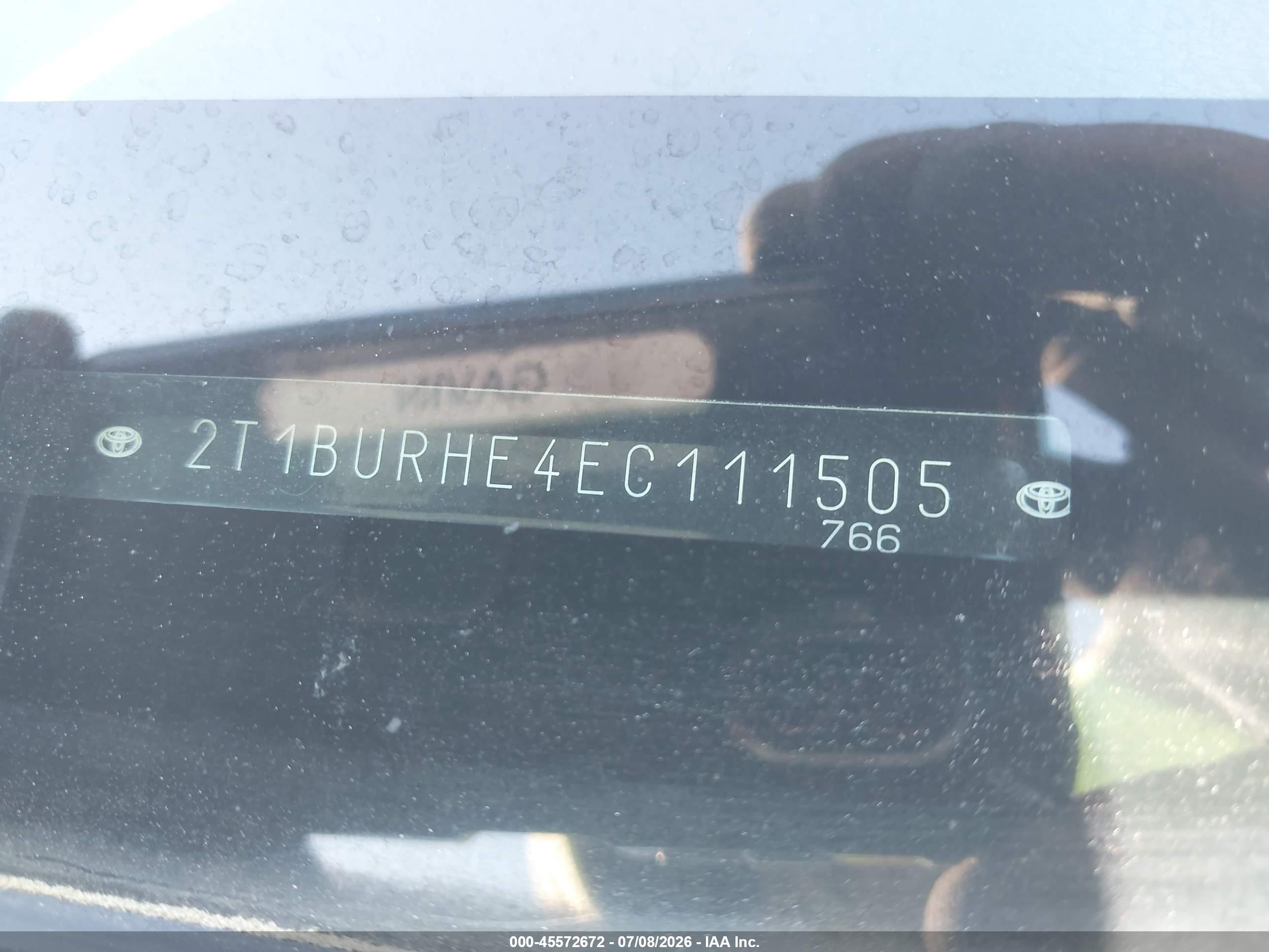 2014 Toyota Corolla Le Серый vin: 2T1BURHE4EC111505