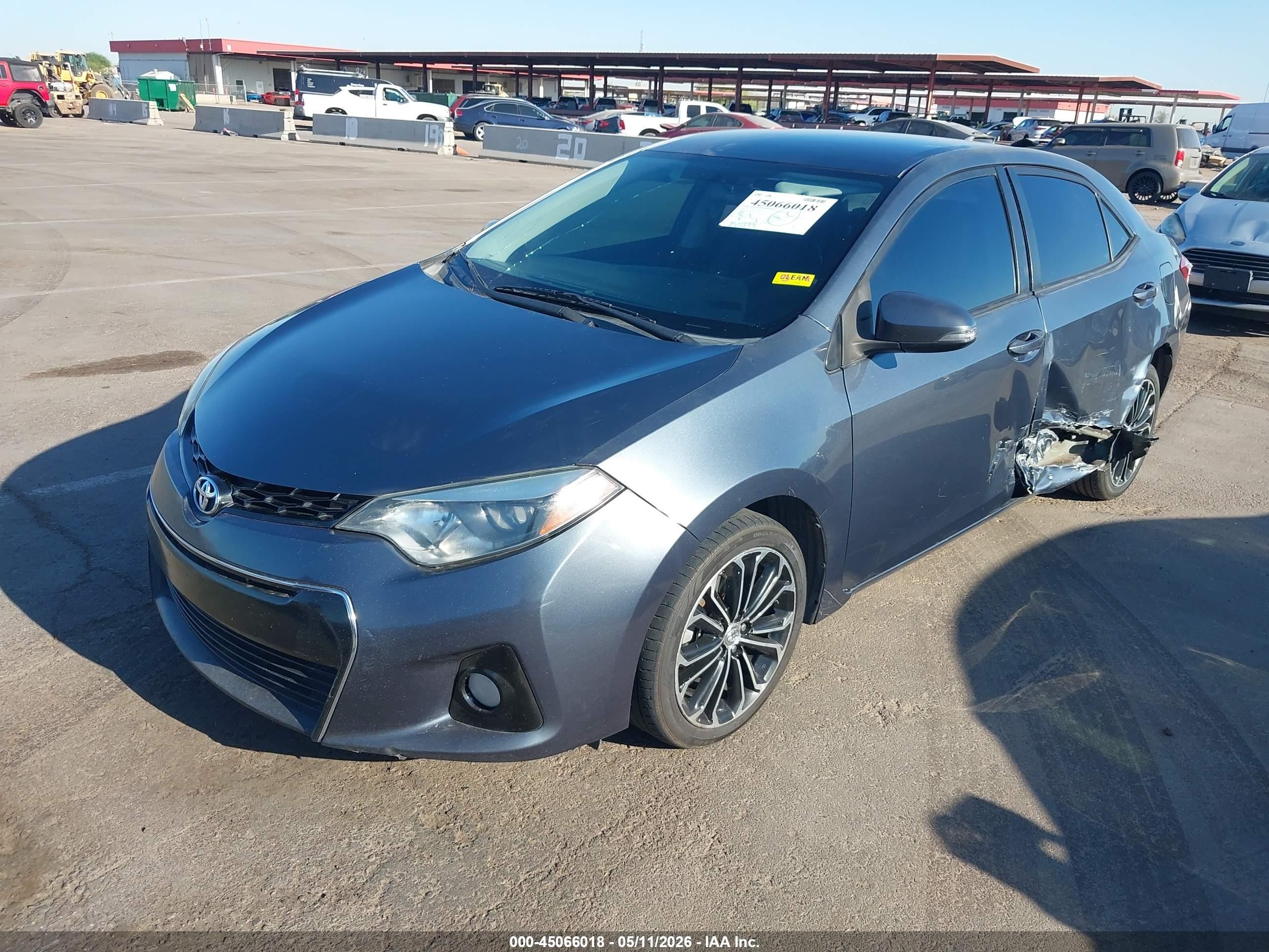 2014 Toyota Corolla S Plus Gray vin: 2T1BURHE4EC113013