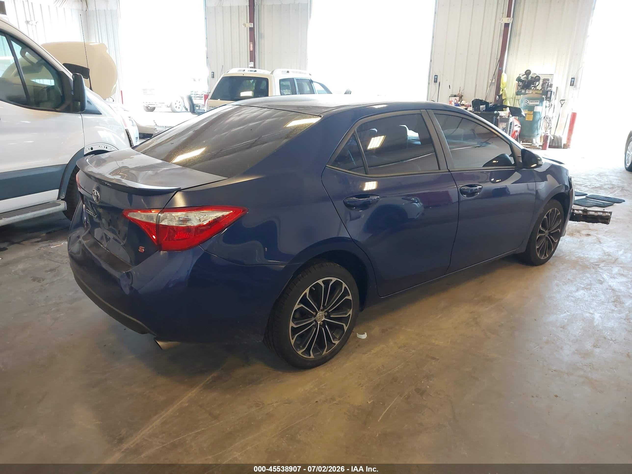 2014 Toyota Corolla S Plus Blue vin: 2T1BURHE4EC127381