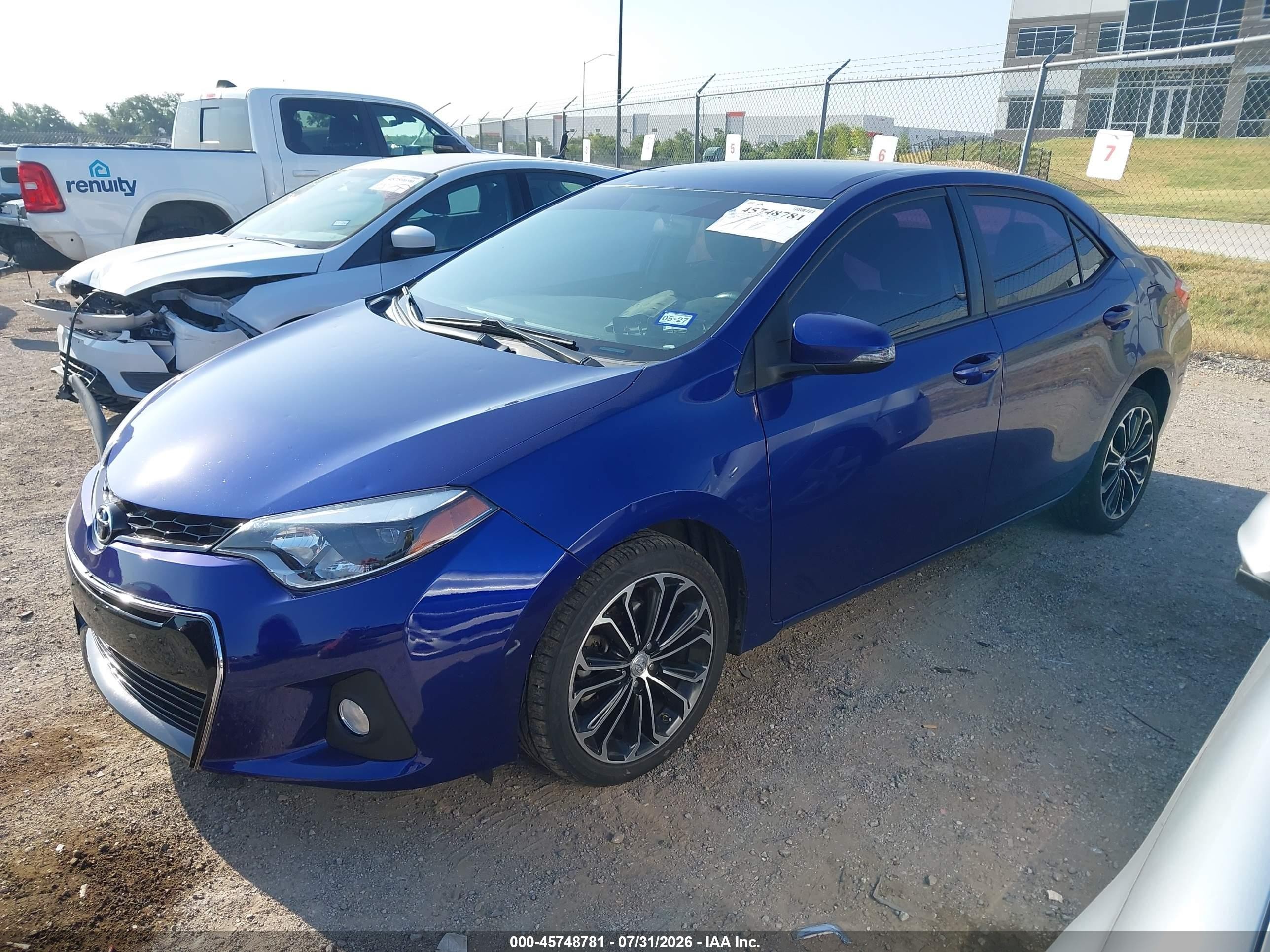 2014 Toyota Corolla S Plus Blue vin: 2T1BURHE4EC129308