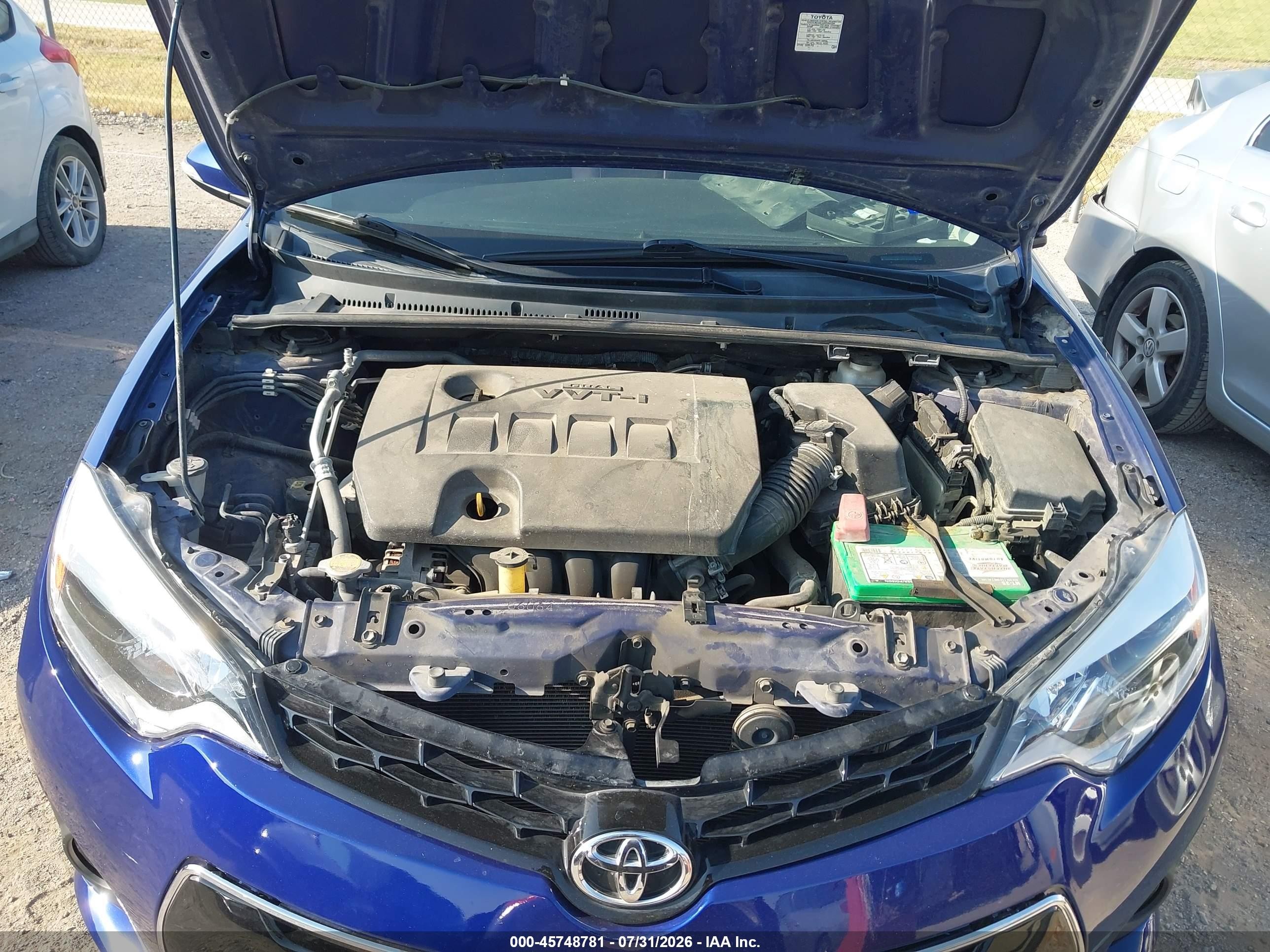 2014 Toyota Corolla S Plus Blue vin: 2T1BURHE4EC129308