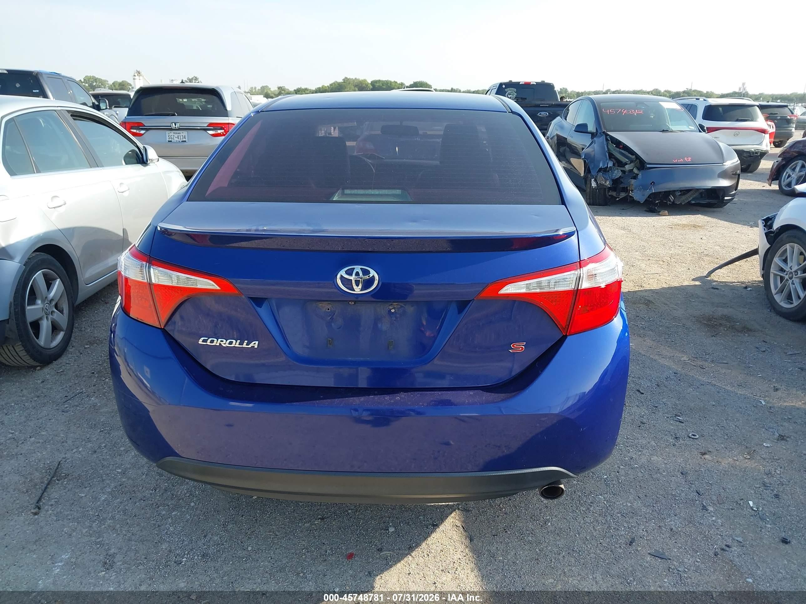 2014 Toyota Corolla S Plus Blue vin: 2T1BURHE4EC129308