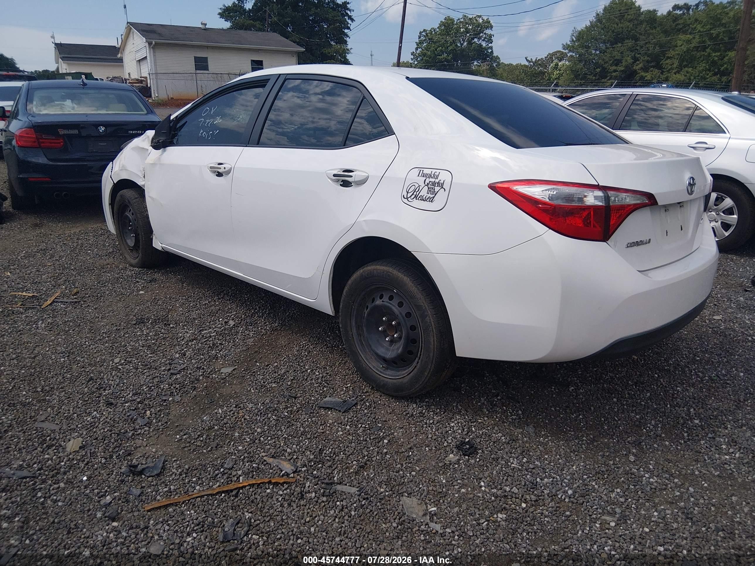 2014 Toyota Corolla Le White vin: 2T1BURHE4EC131978