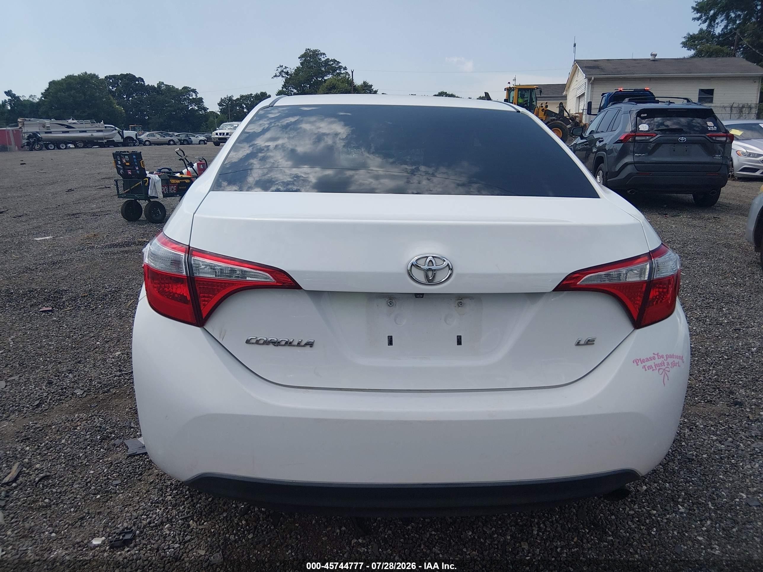 2014 Toyota Corolla Le White vin: 2T1BURHE4EC131978