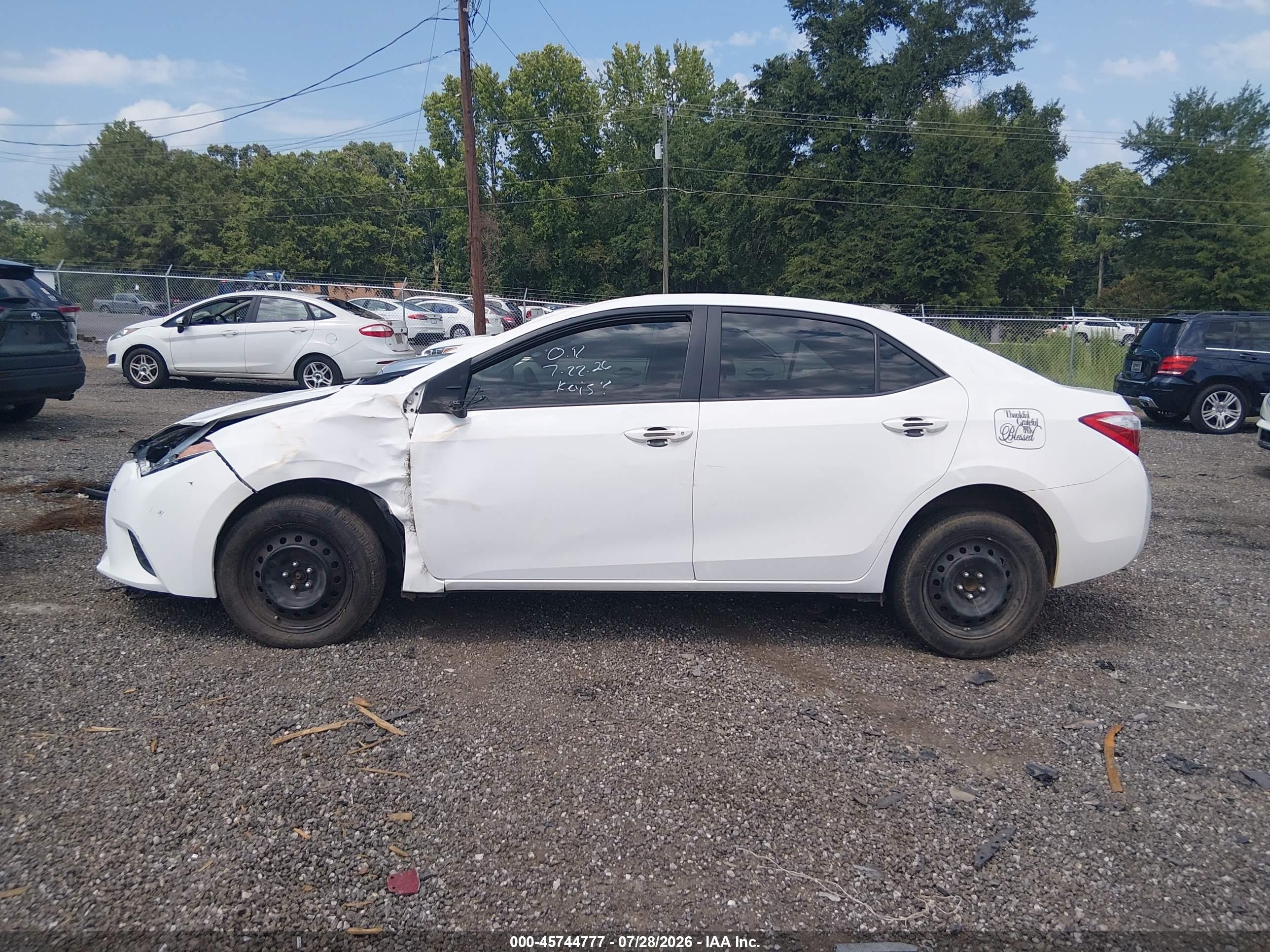 2014 Toyota Corolla Le White vin: 2T1BURHE4EC131978