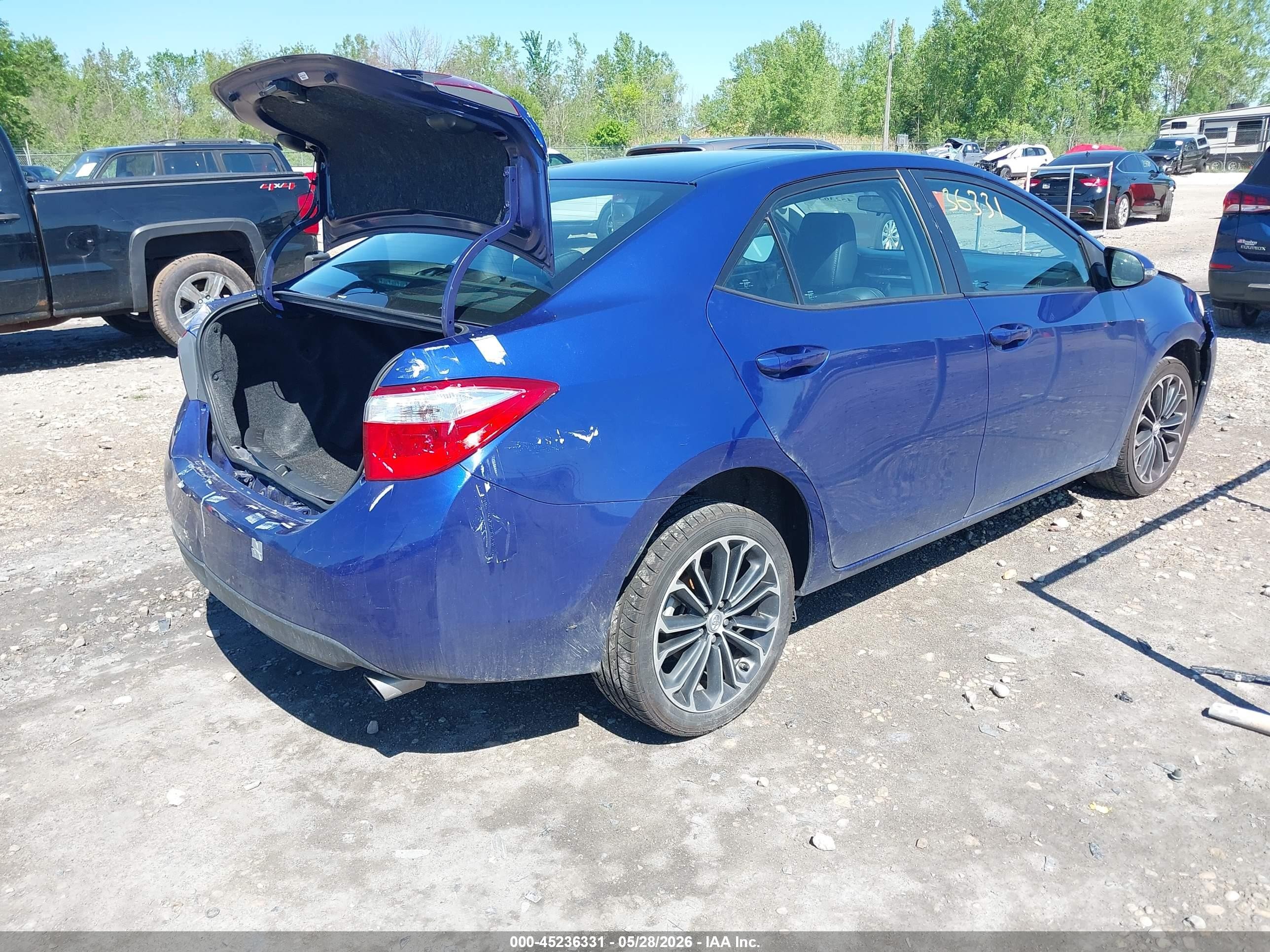 2014 Toyota Corolla S Plus Blue vin: 2T1BURHE4EC140003
