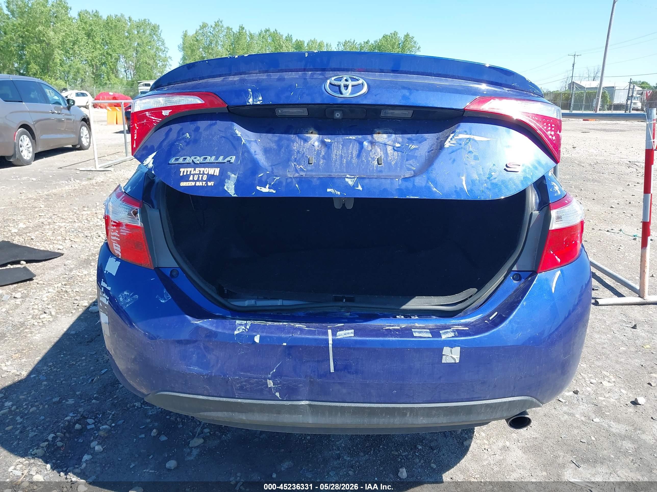 2014 Toyota Corolla S Plus Blue vin: 2T1BURHE4EC140003