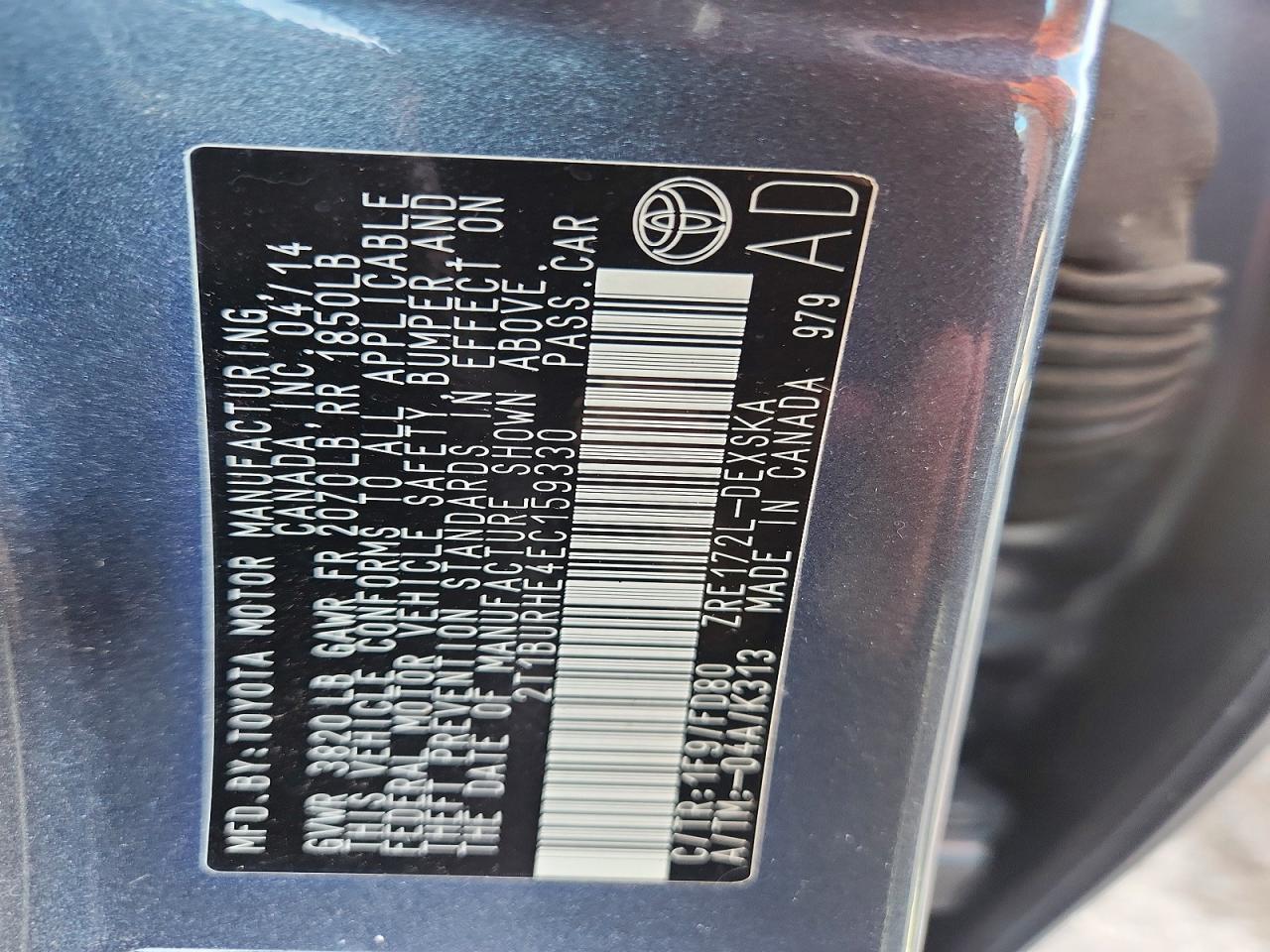 2014 Toyota Corolla S Plus Gray vin: 2T1BURHE4EC159330