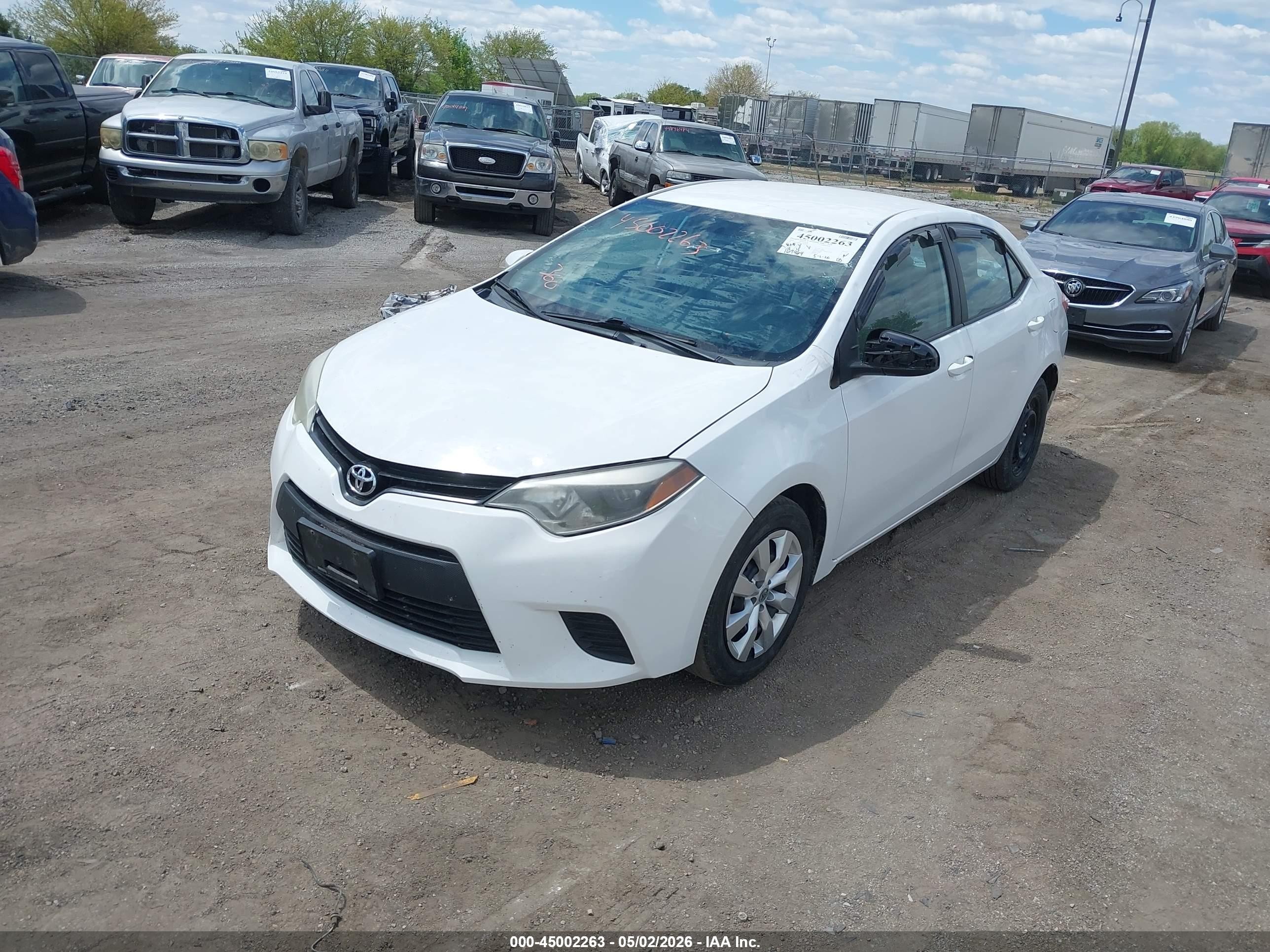 2014 Toyota Corolla Le White vin: 2T1BURHE4EC180209