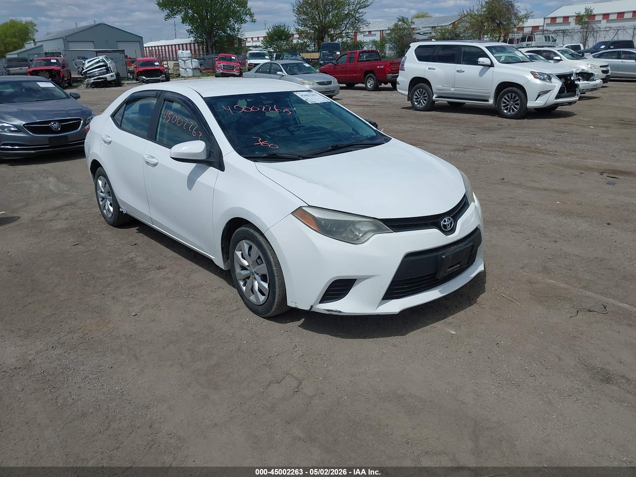 2014 Toyota Corolla Le White vin: 2T1BURHE4EC180209