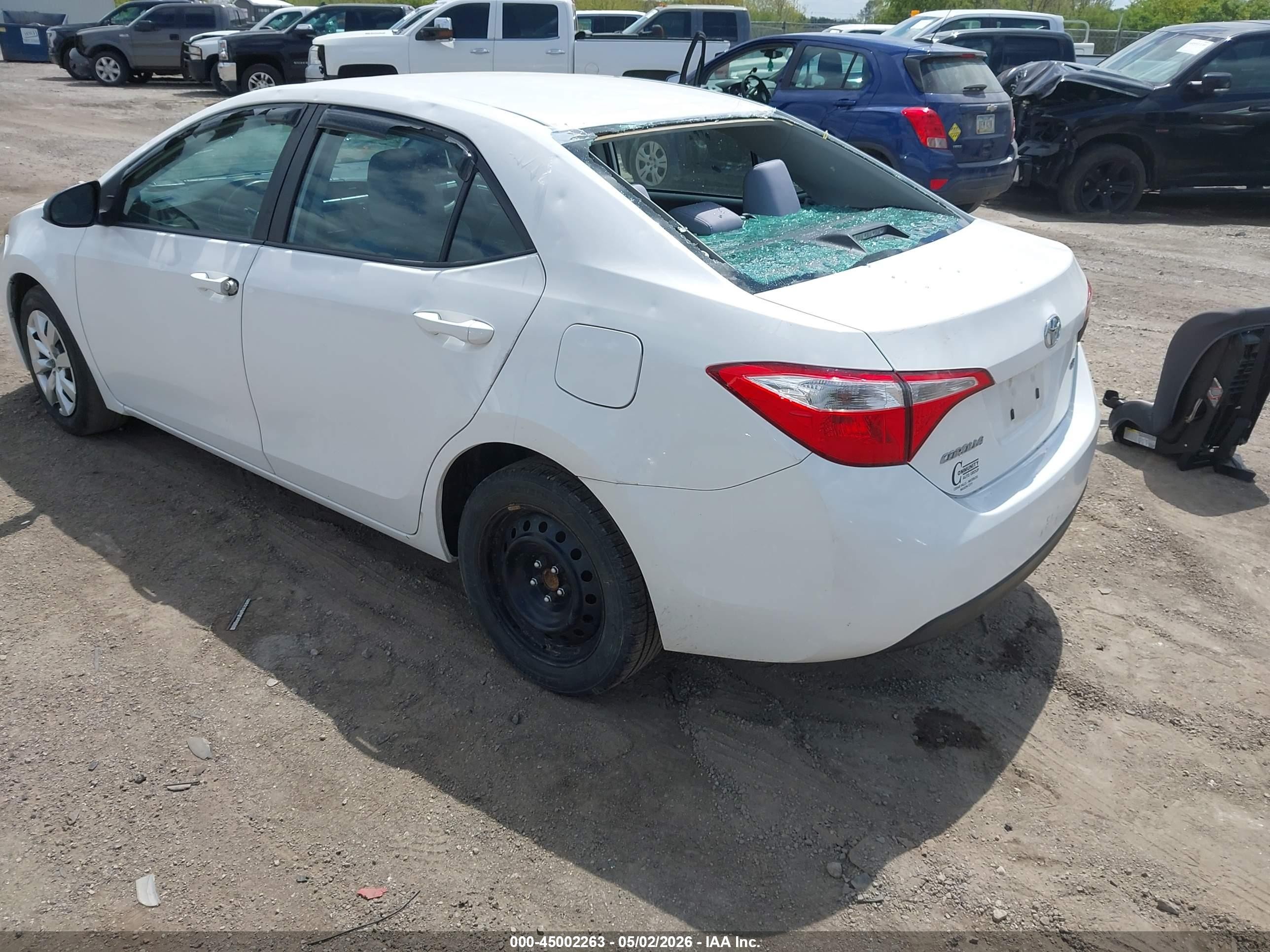 2014 Toyota Corolla Le White vin: 2T1BURHE4EC180209