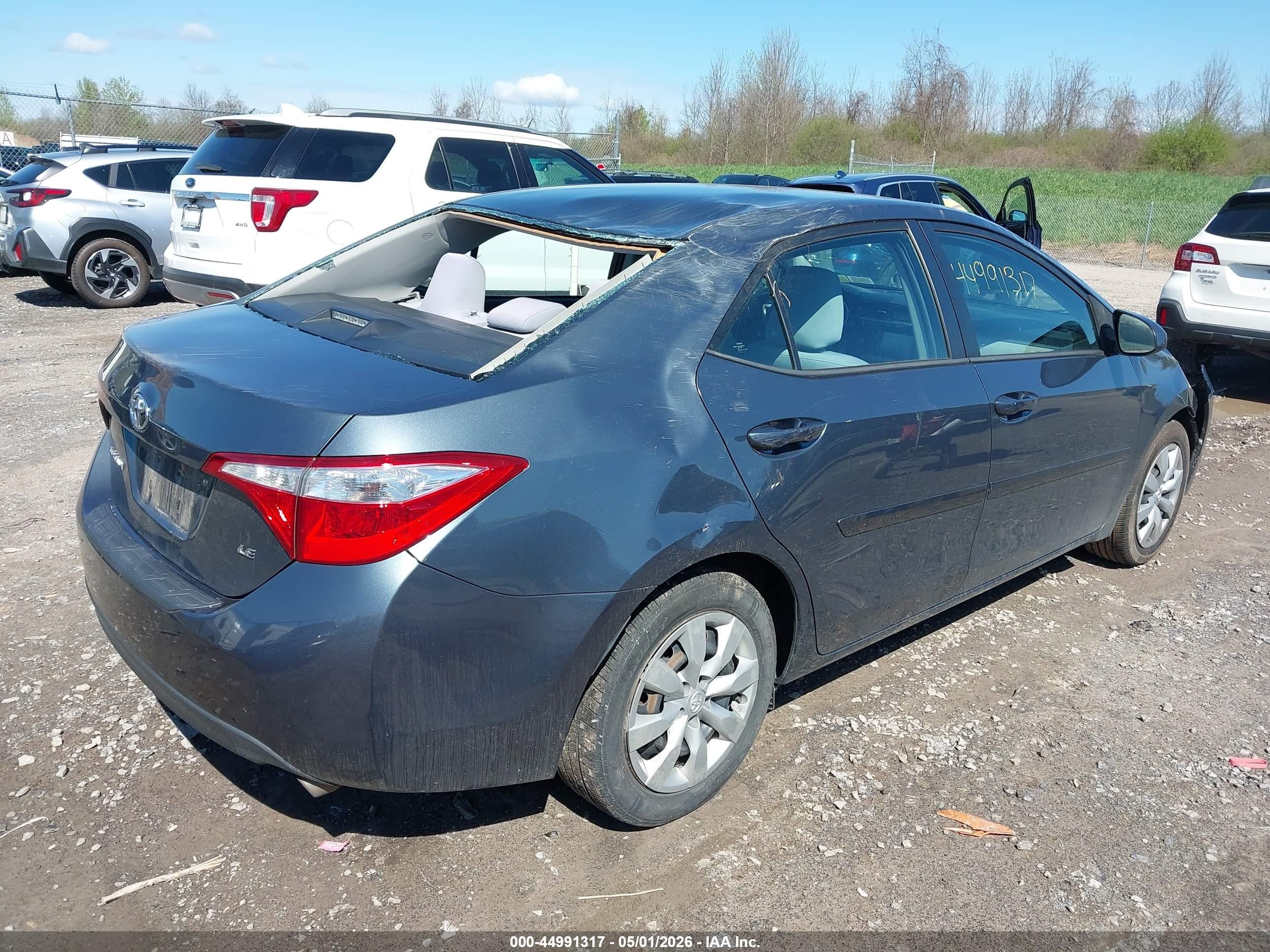 2014 Toyota Corolla Le Gray vin: 2T1BURHE4EC224595