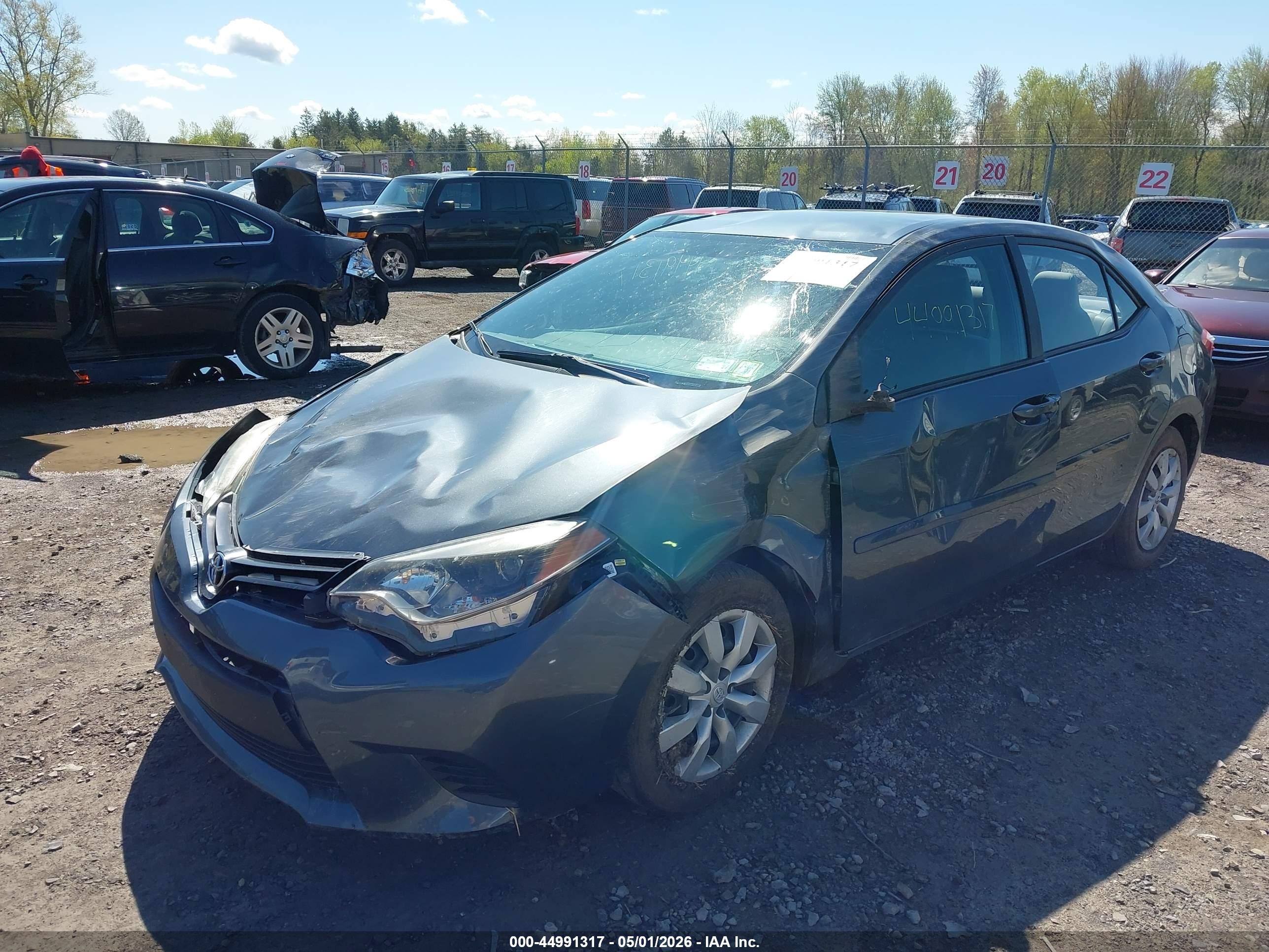 2014 Toyota Corolla Le Gray vin: 2T1BURHE4EC224595
