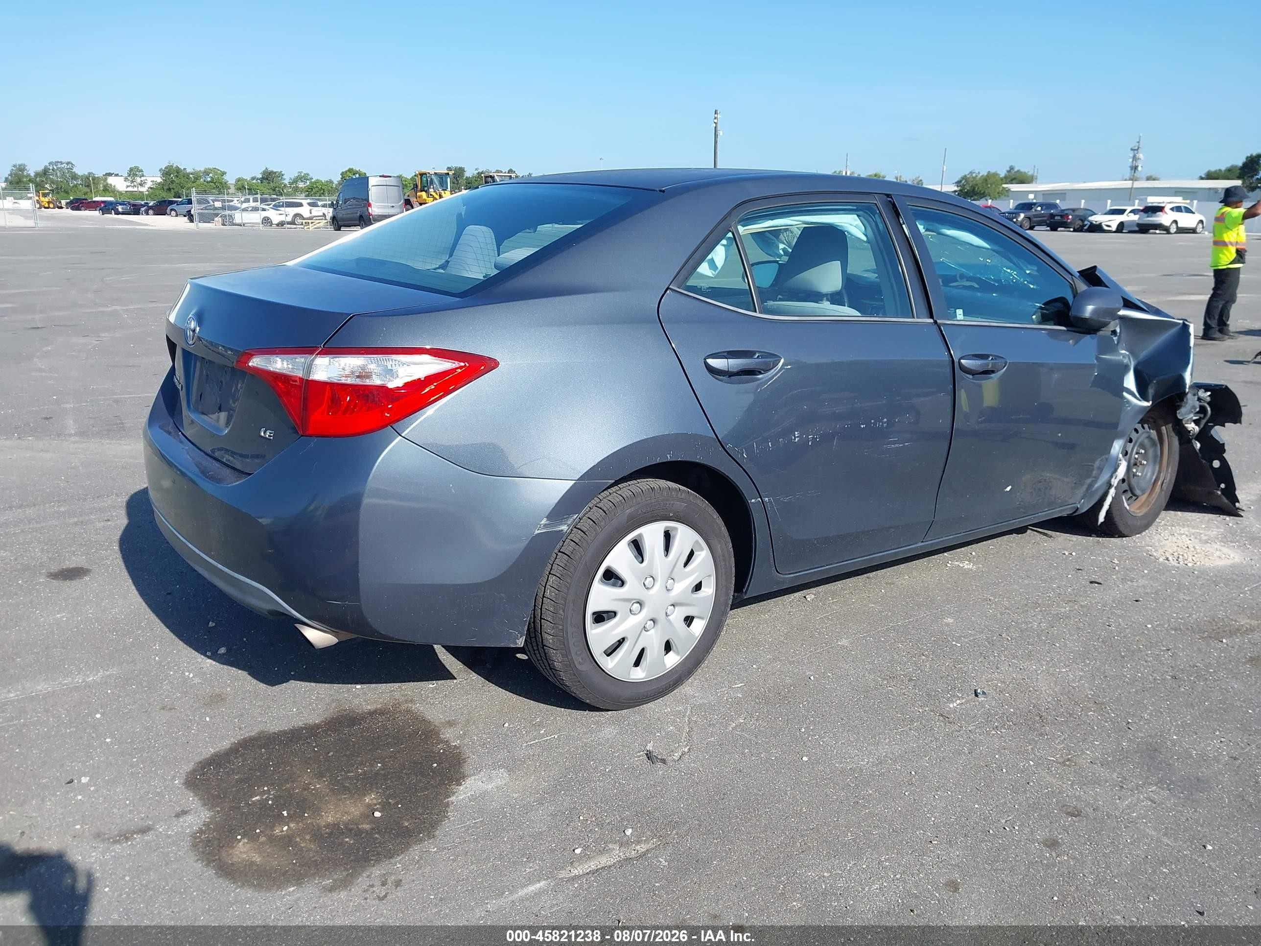 2015 Toyota Corolla Le Gray vin: 2T1BURHE4FC274883