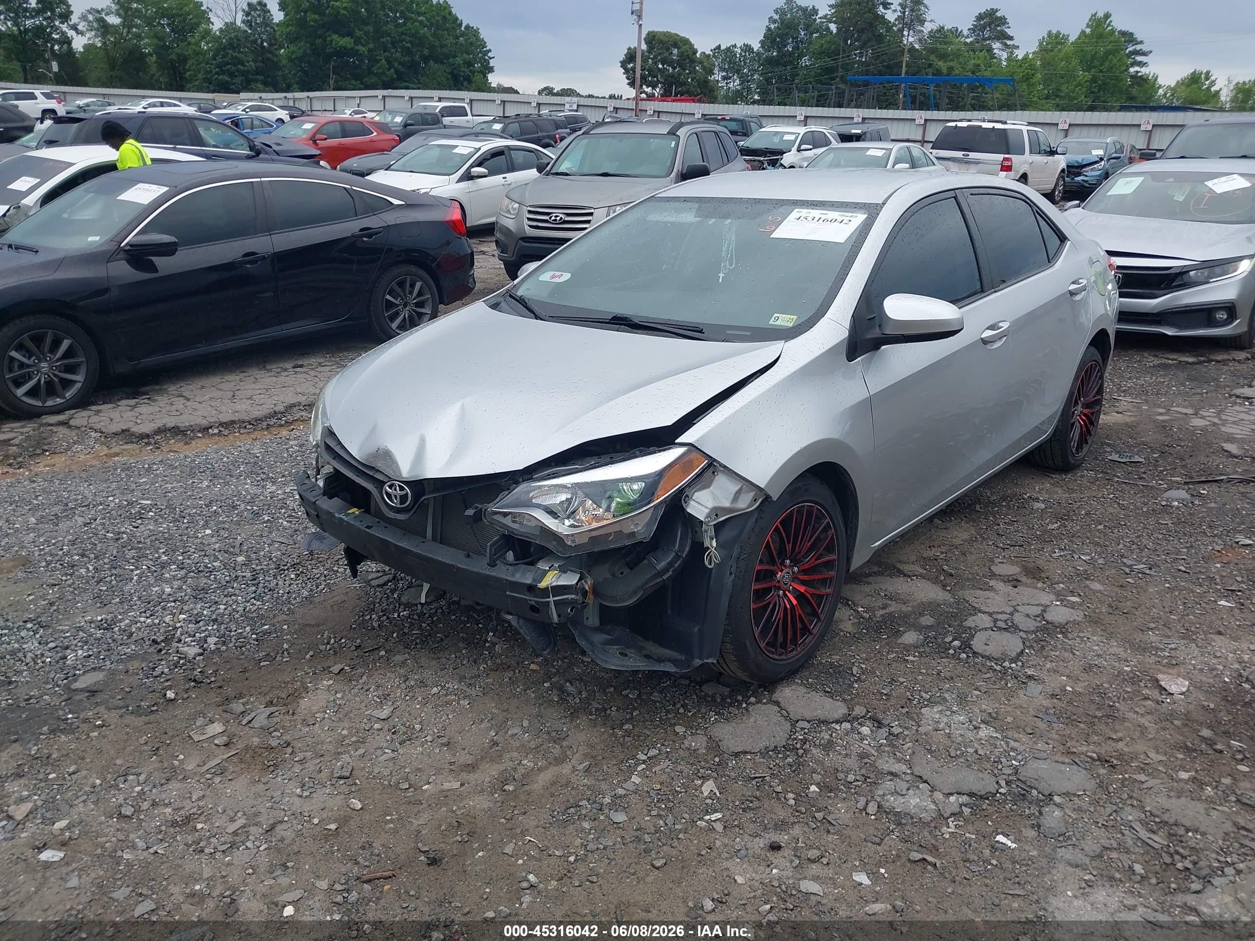 2015 Toyota Corolla Le Серый vin: 2T1BURHE4FC317408