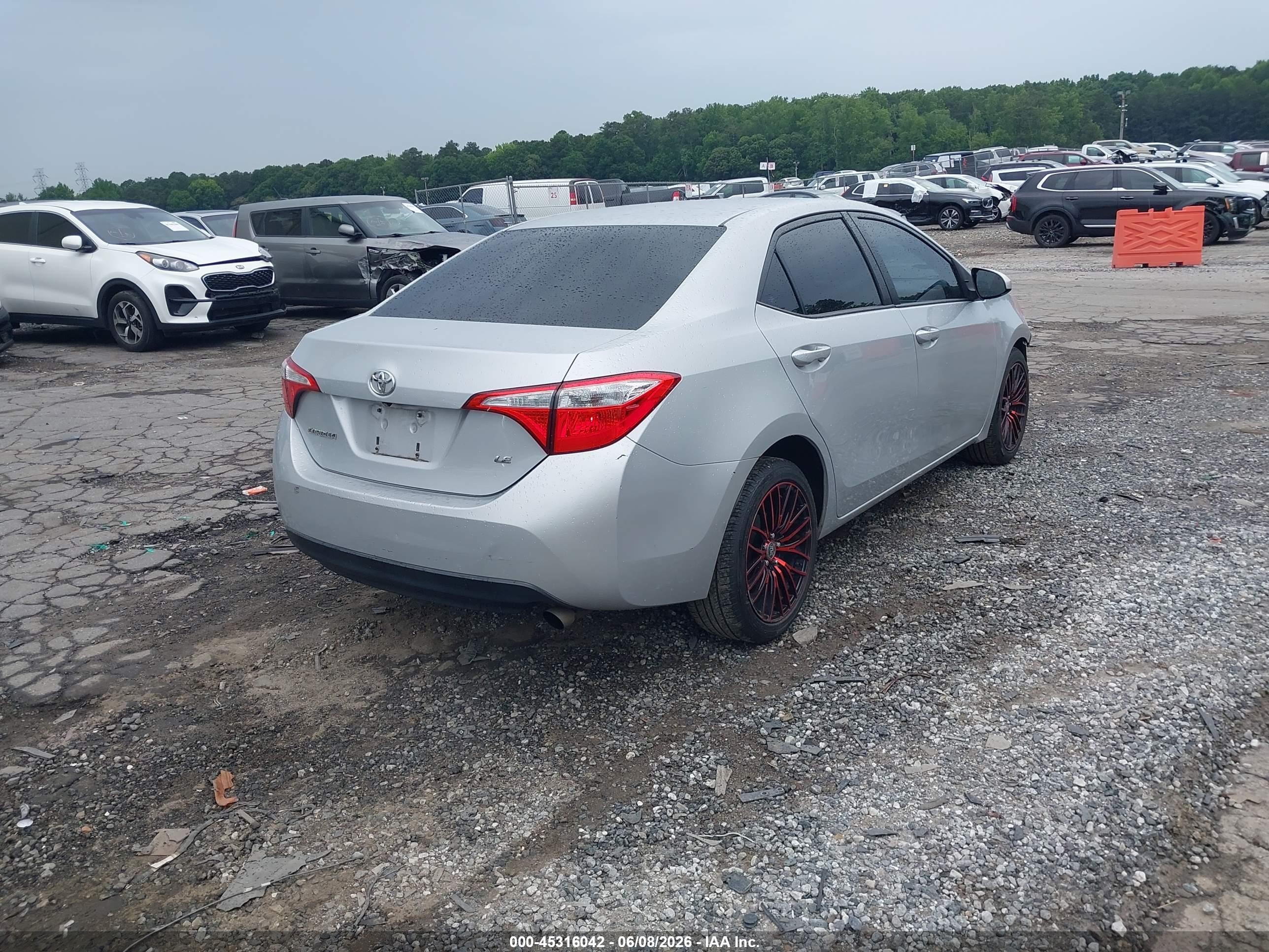 2015 Toyota Corolla Le Серый vin: 2T1BURHE4FC317408