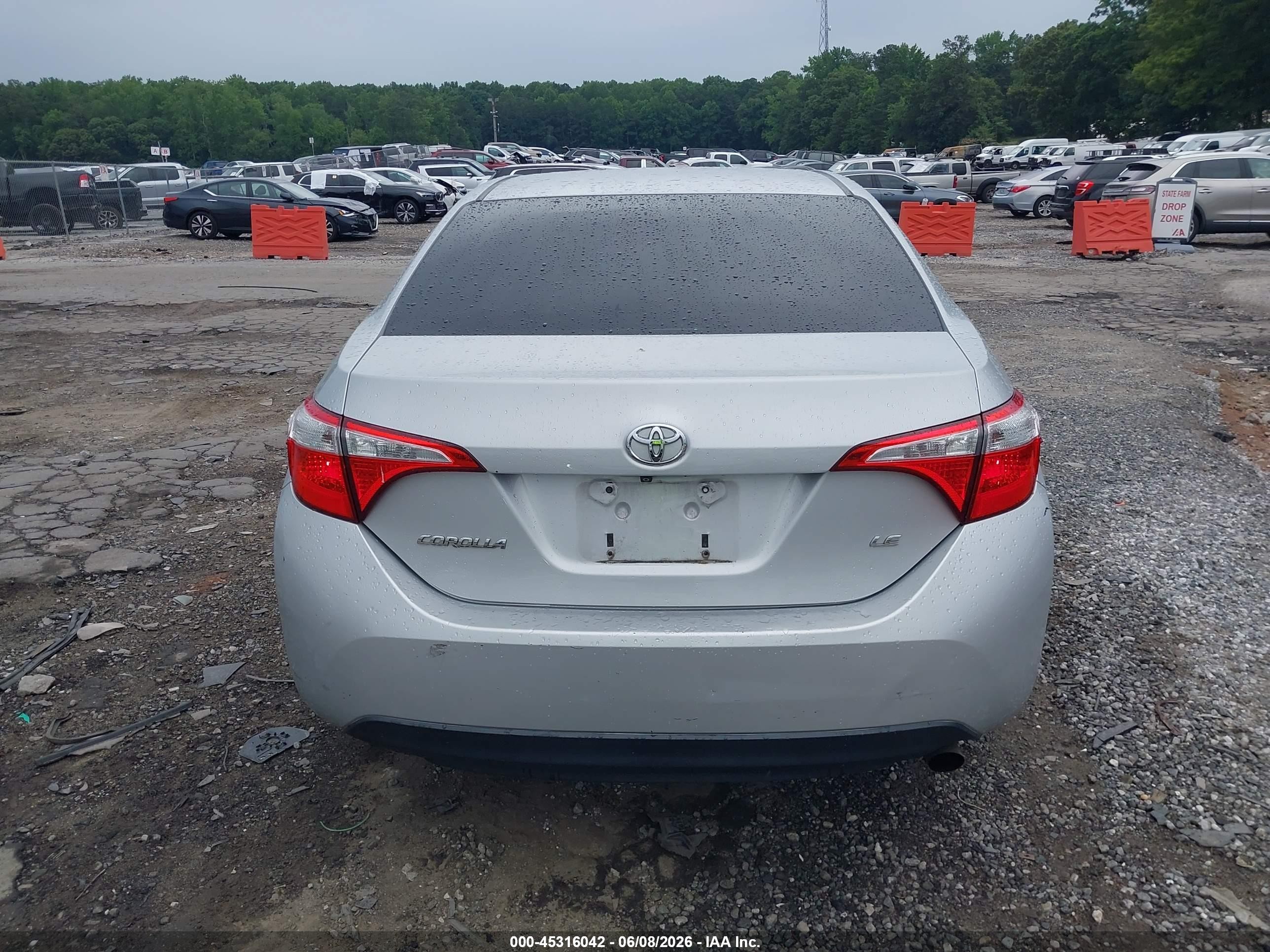 2015 Toyota Corolla Le Серый vin: 2T1BURHE4FC317408