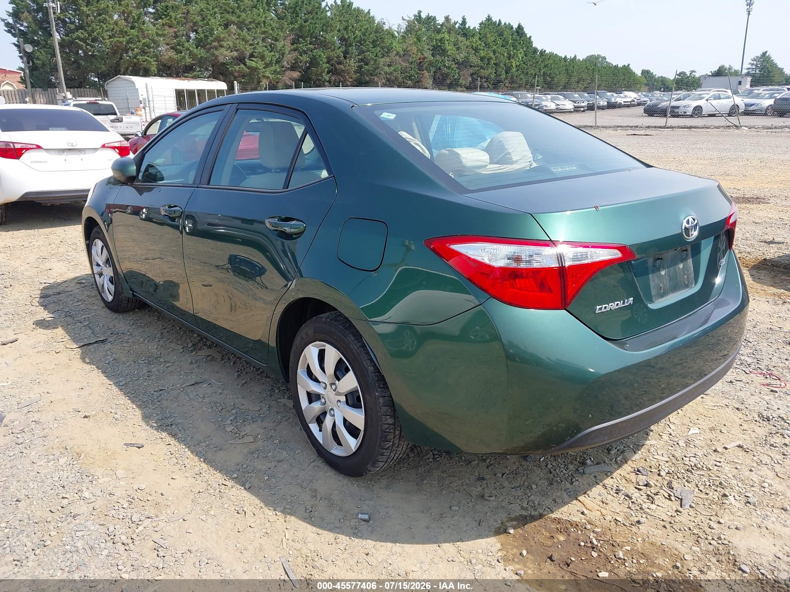 2015 Toyota Corolla Le Green vin: 2T1BURHE4FC321412