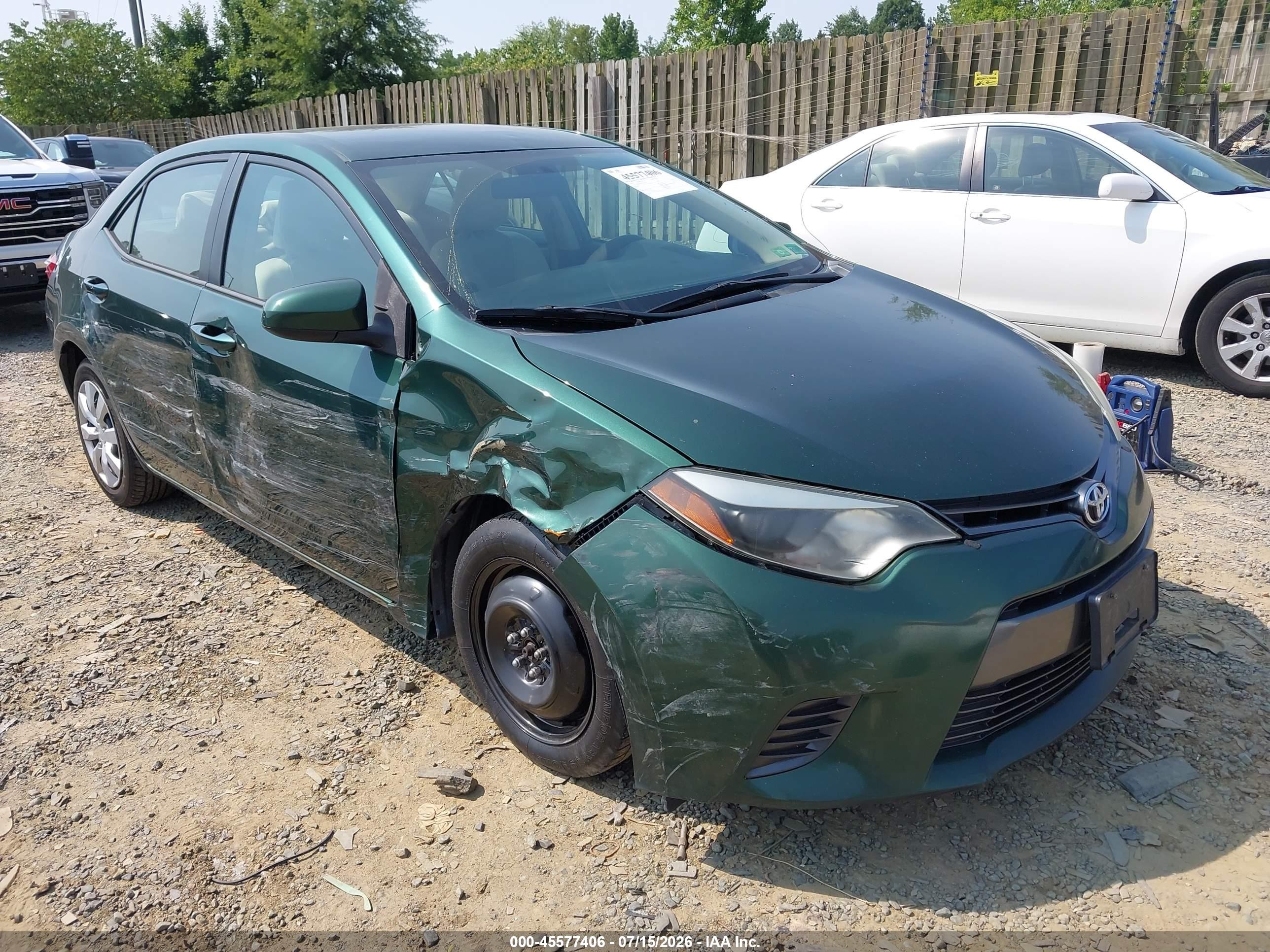 2015 Toyota Corolla Le Green vin: 2T1BURHE4FC321412