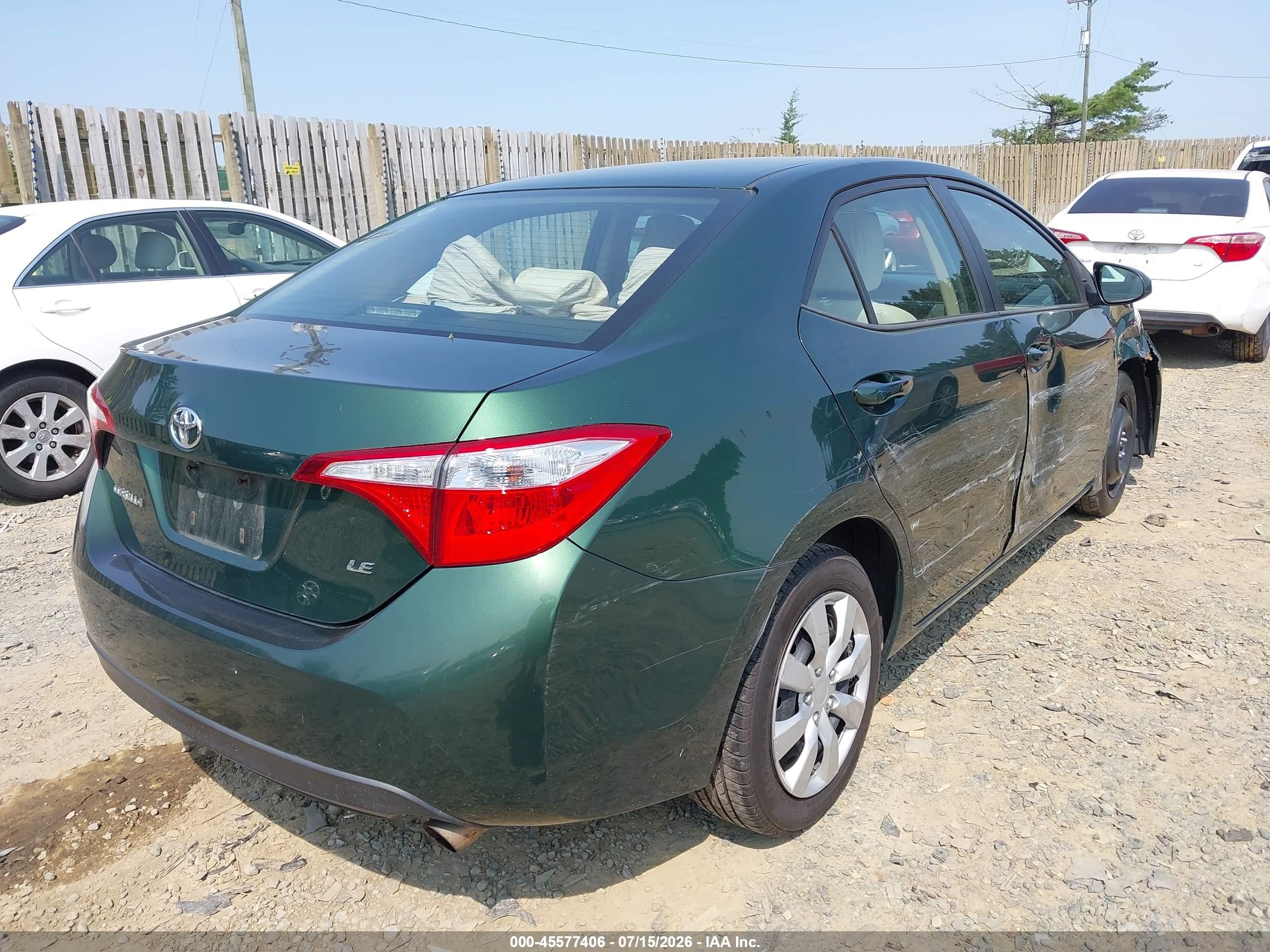 2015 Toyota Corolla Le Green vin: 2T1BURHE4FC321412