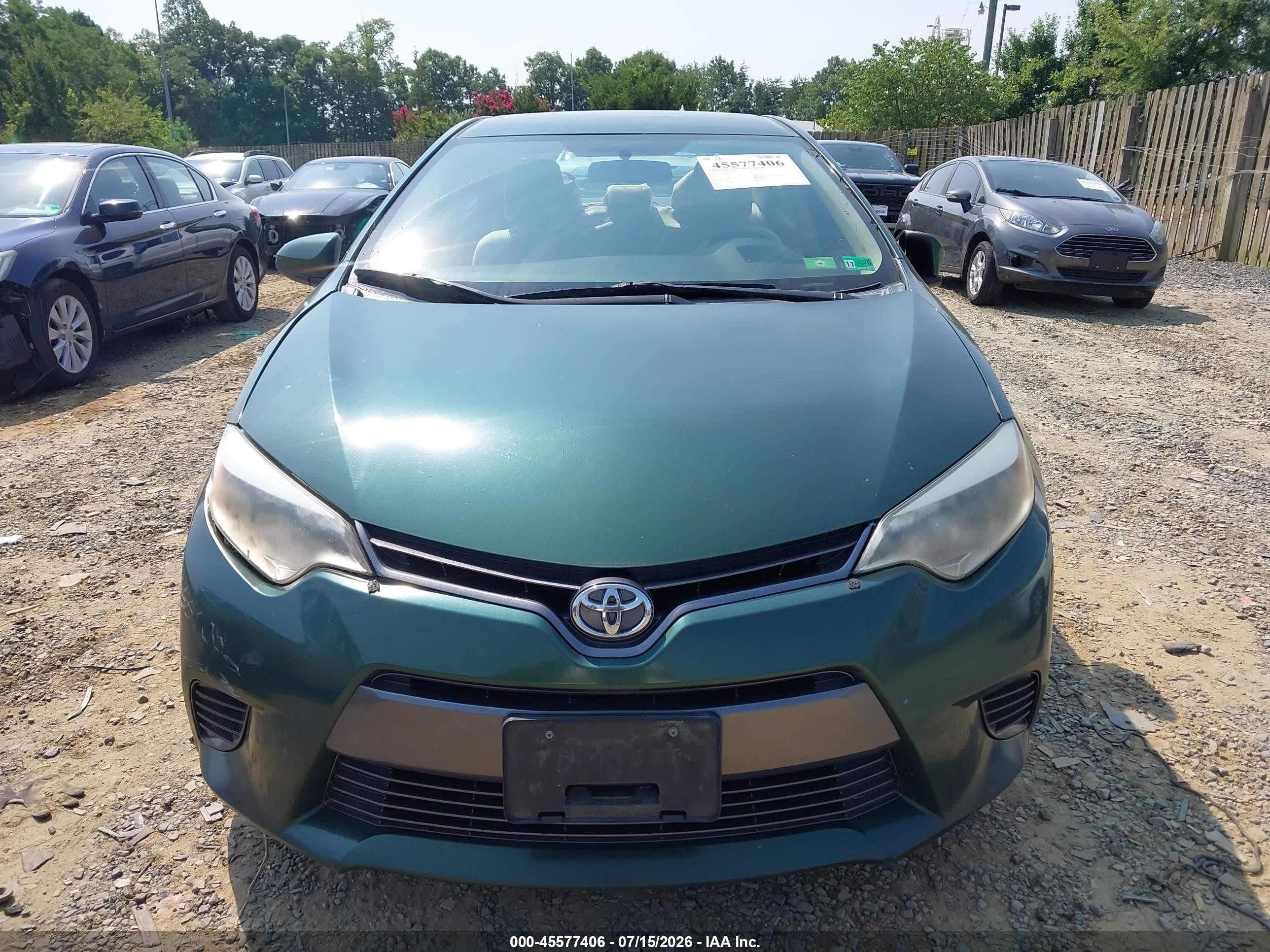 2015 Toyota Corolla Le Green vin: 2T1BURHE4FC321412
