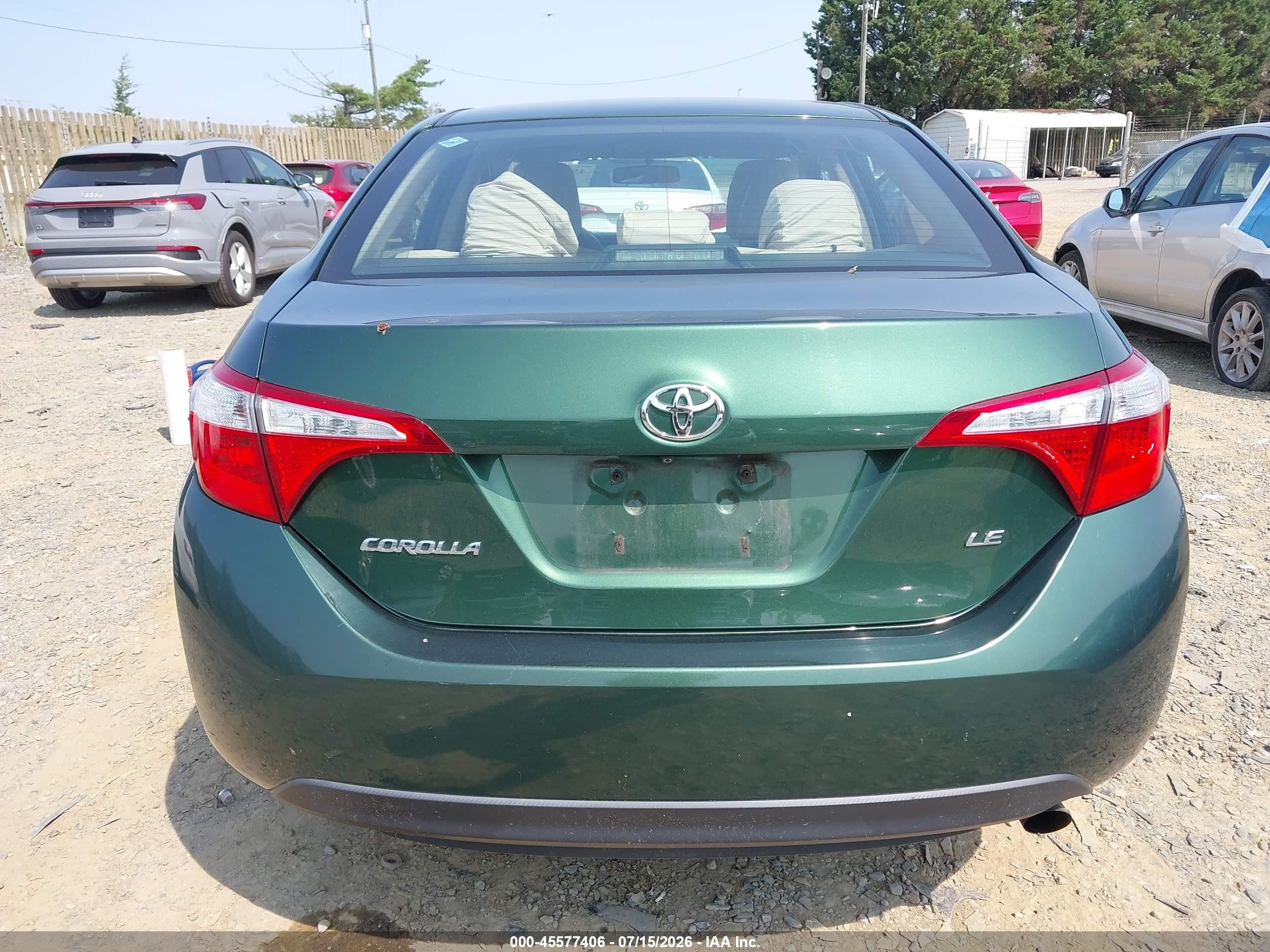 2015 Toyota Corolla Le Green vin: 2T1BURHE4FC321412