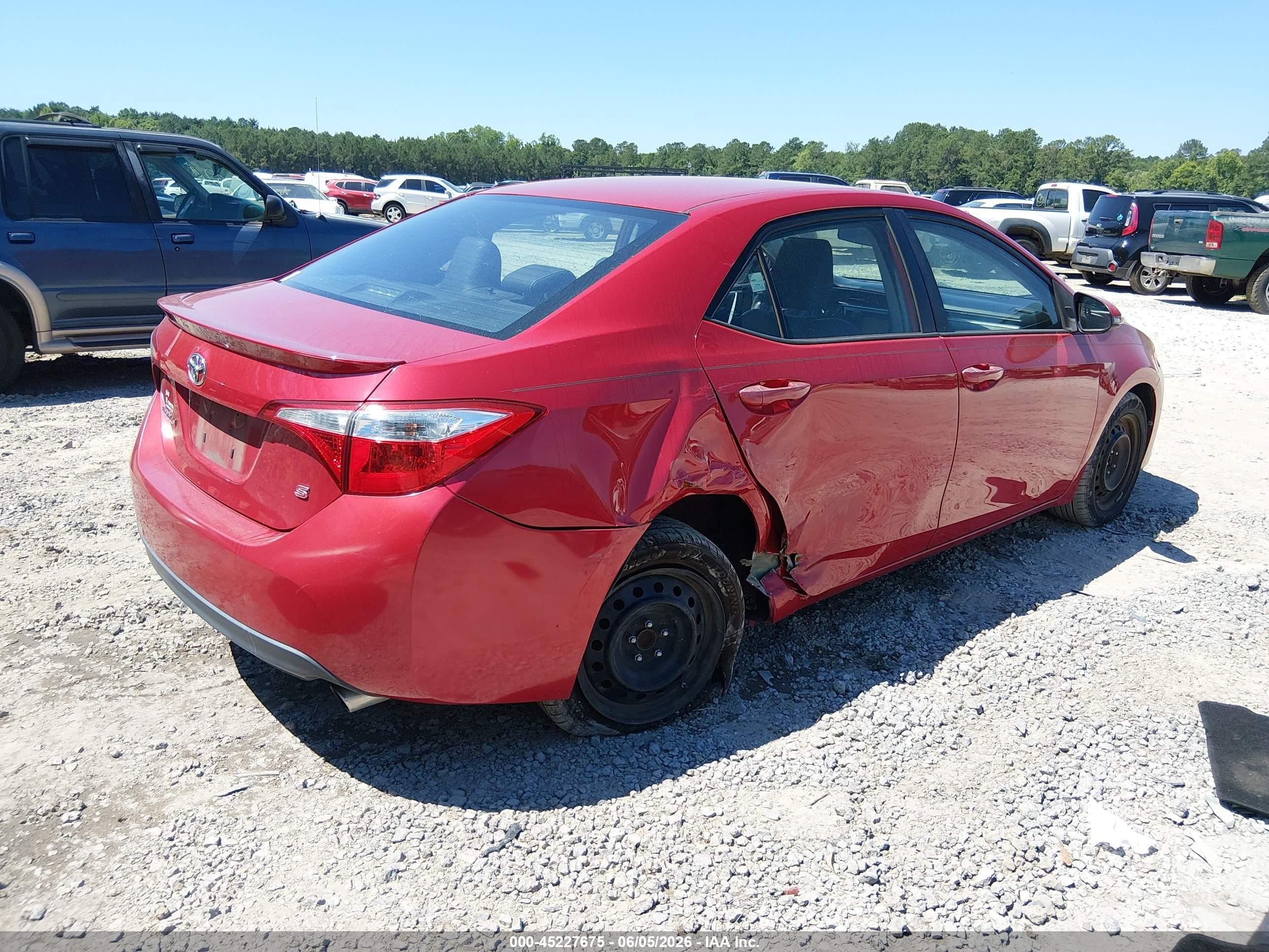 2015 Toyota Corolla S Red vin: 2T1BURHE4FC334905