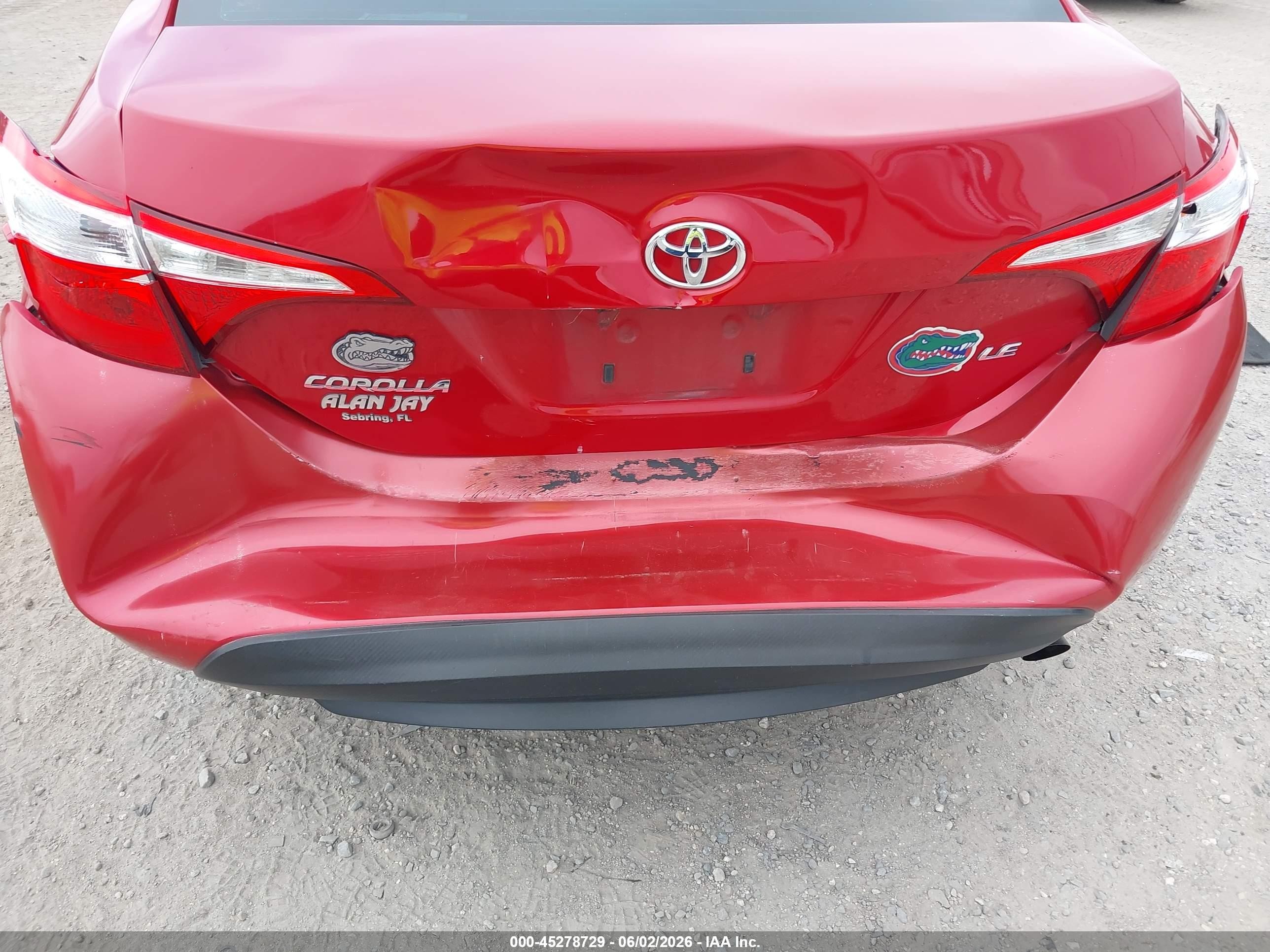 2015 Toyota Corolla Le Красный vin: 2T1BURHE4FC361389