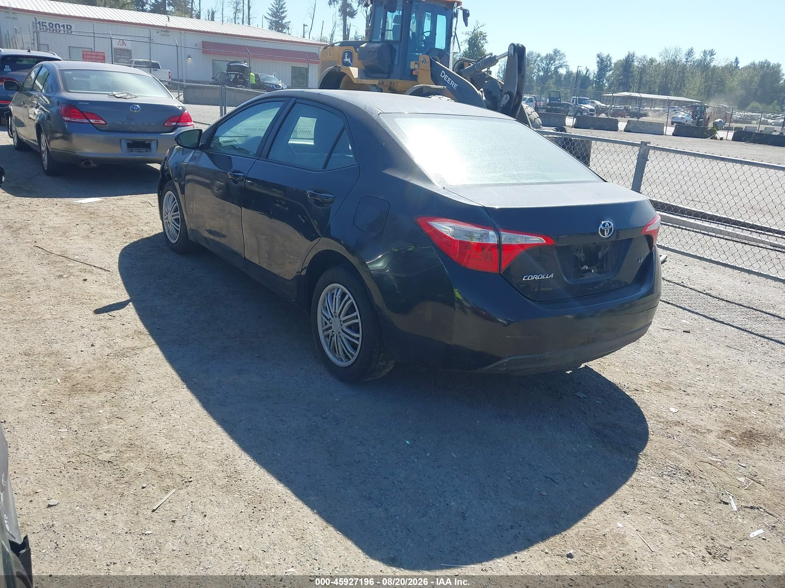 2015 Toyota Corolla Le Black vin: 2T1BURHE4FC364163