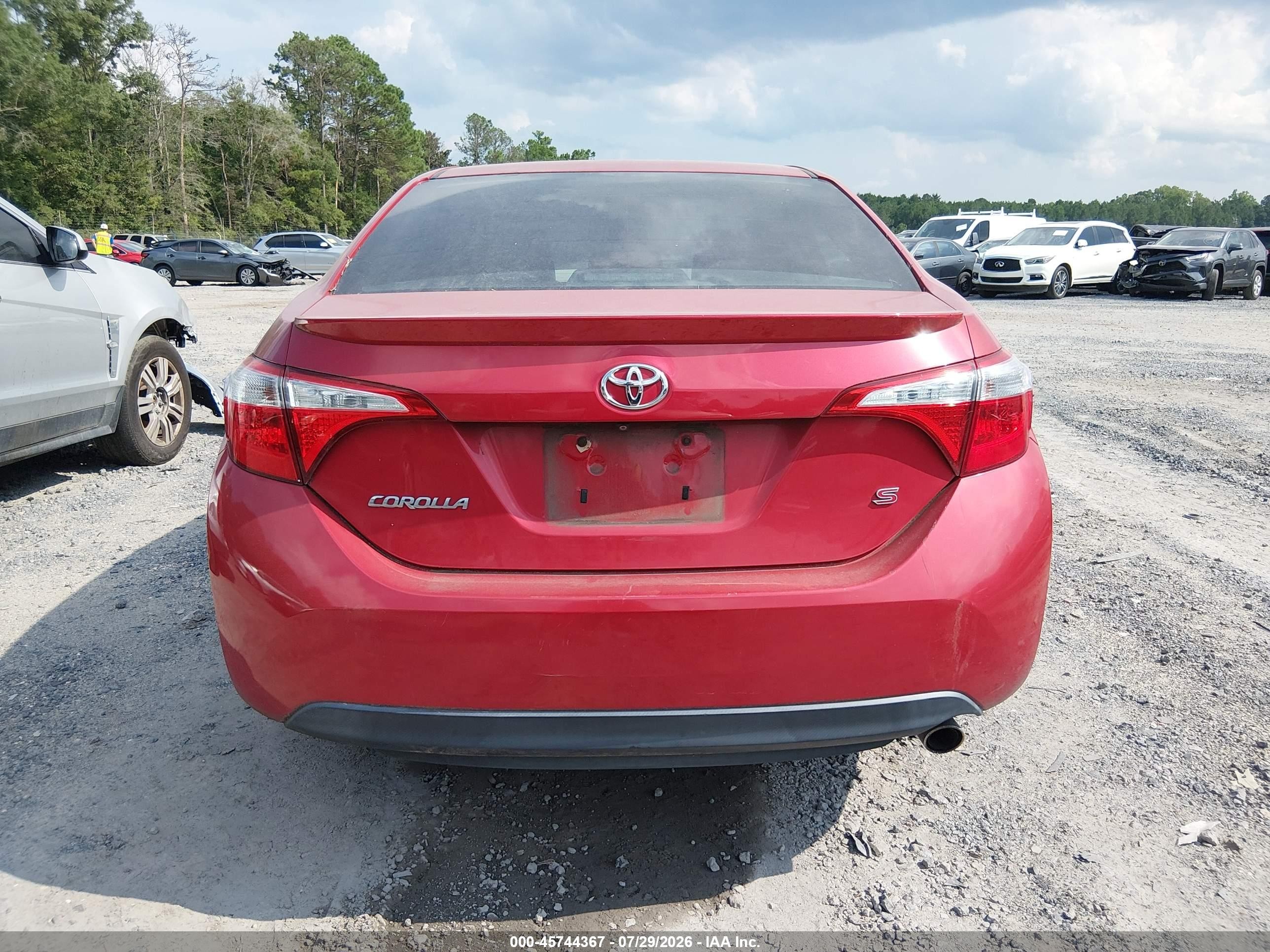 2015 Toyota Corolla S Plus Red vin: 2T1BURHE4FC406654