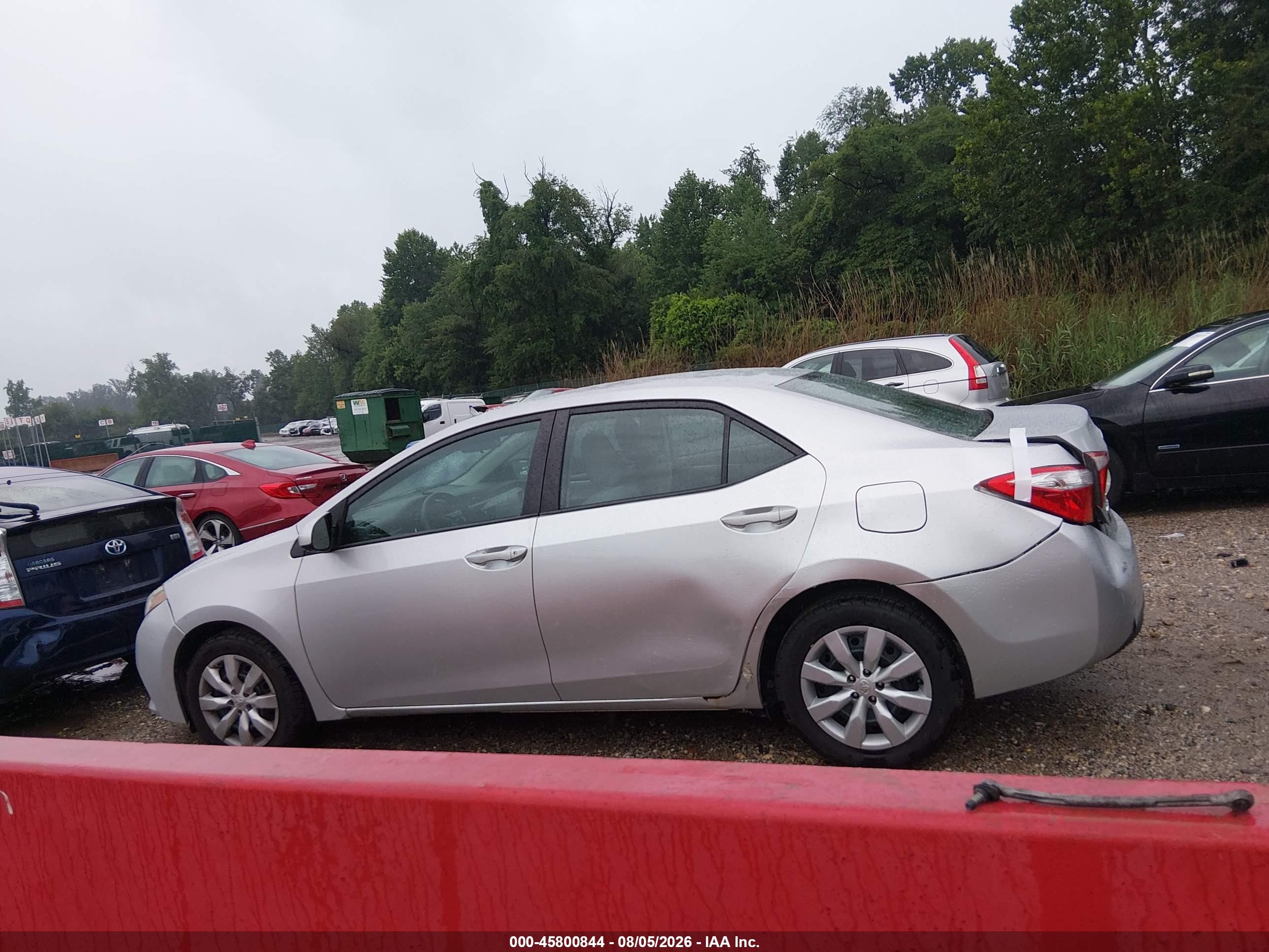 2015 Toyota Corolla L/le/le Pls/prm/s/s Pls Silver vin: 2T1BURHE4FC443008