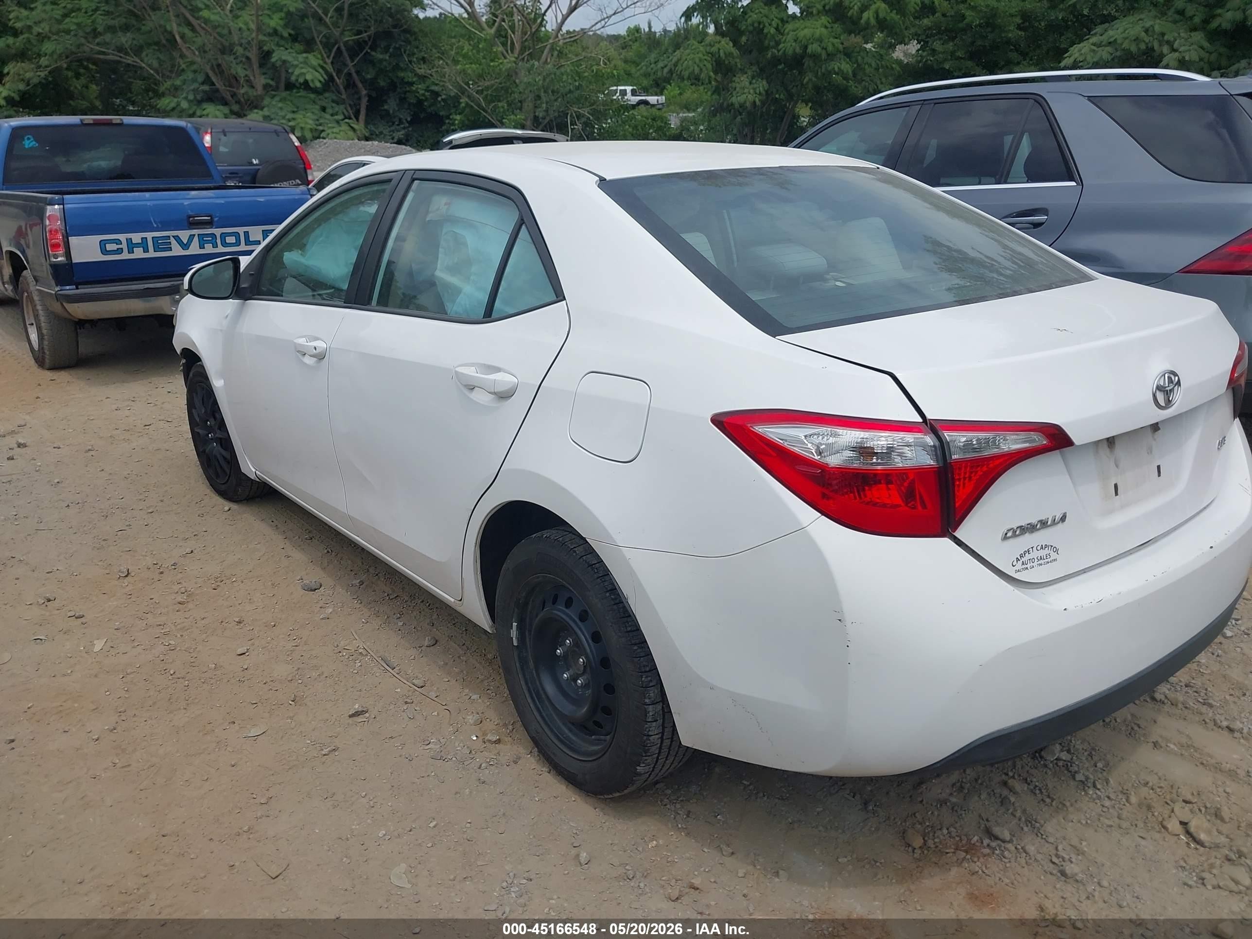 2015 Toyota Corolla Le White vin: 2T1BURHE4FC443428