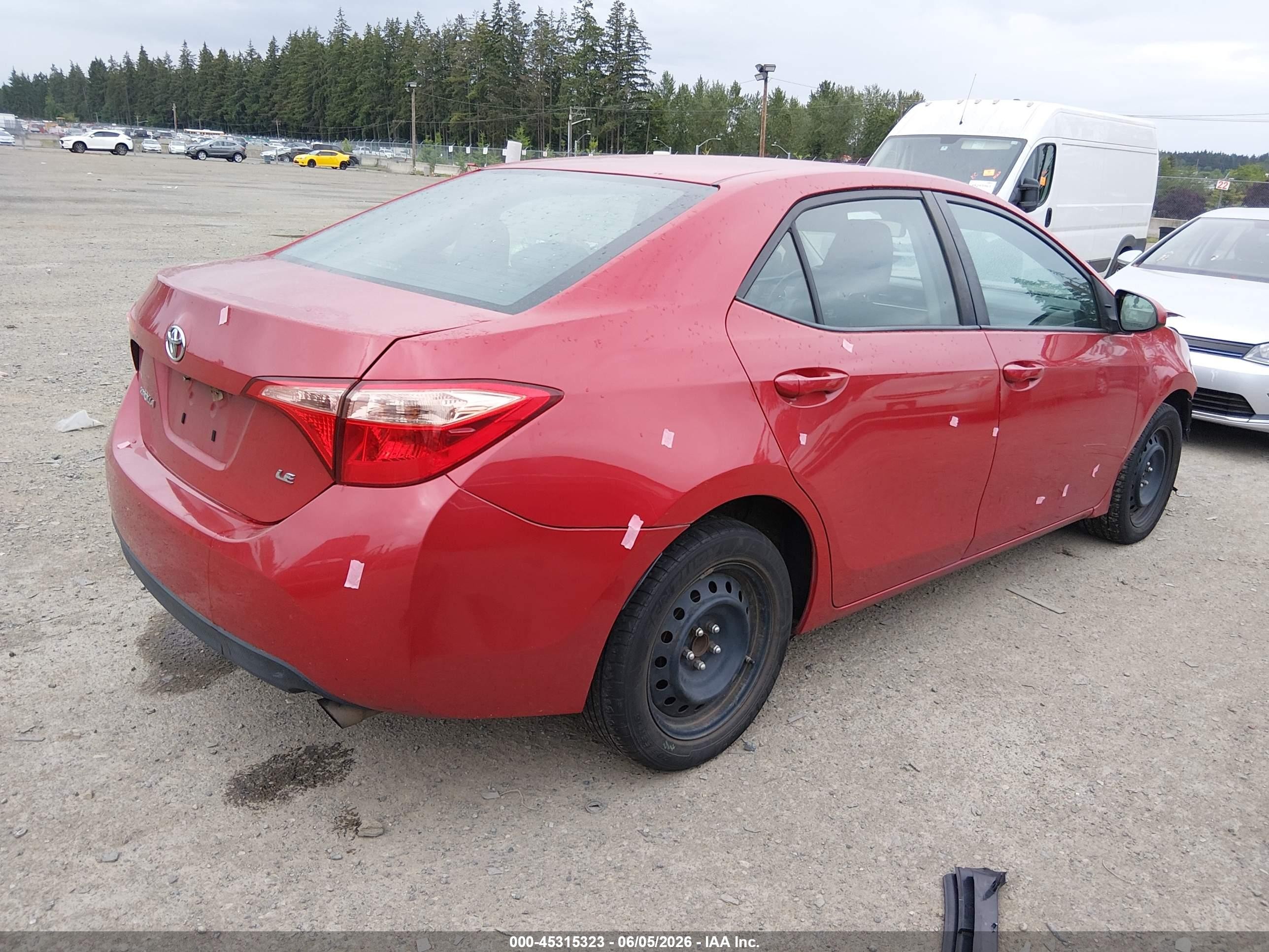 2018 Toyota Corolla Le Бордовый vin: 2T1BURHE4JC068326