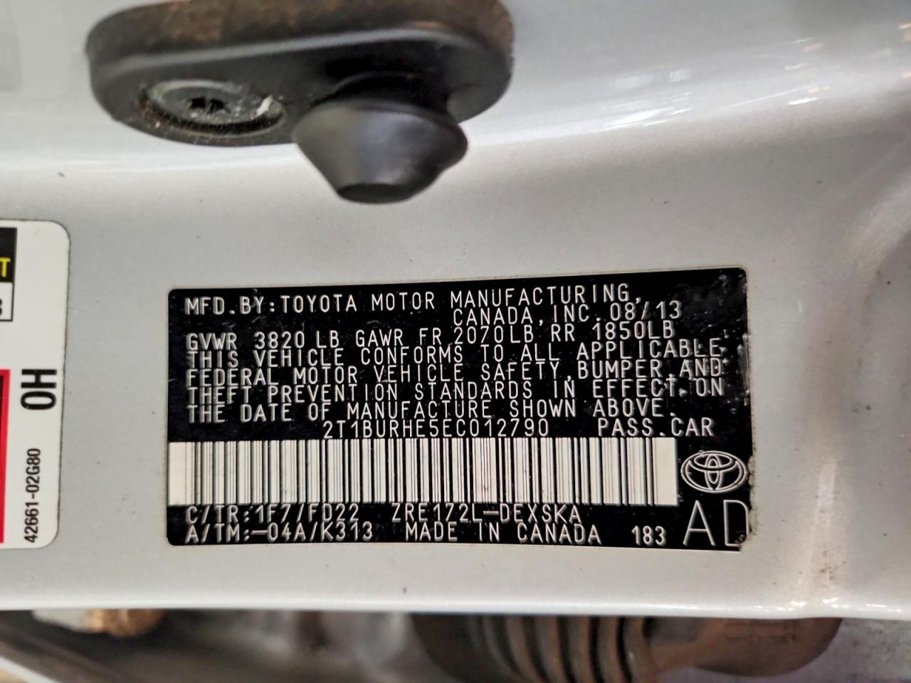 2014 Toyota Corolla S Plus Silver vin: 2T1BURHE5EC012790