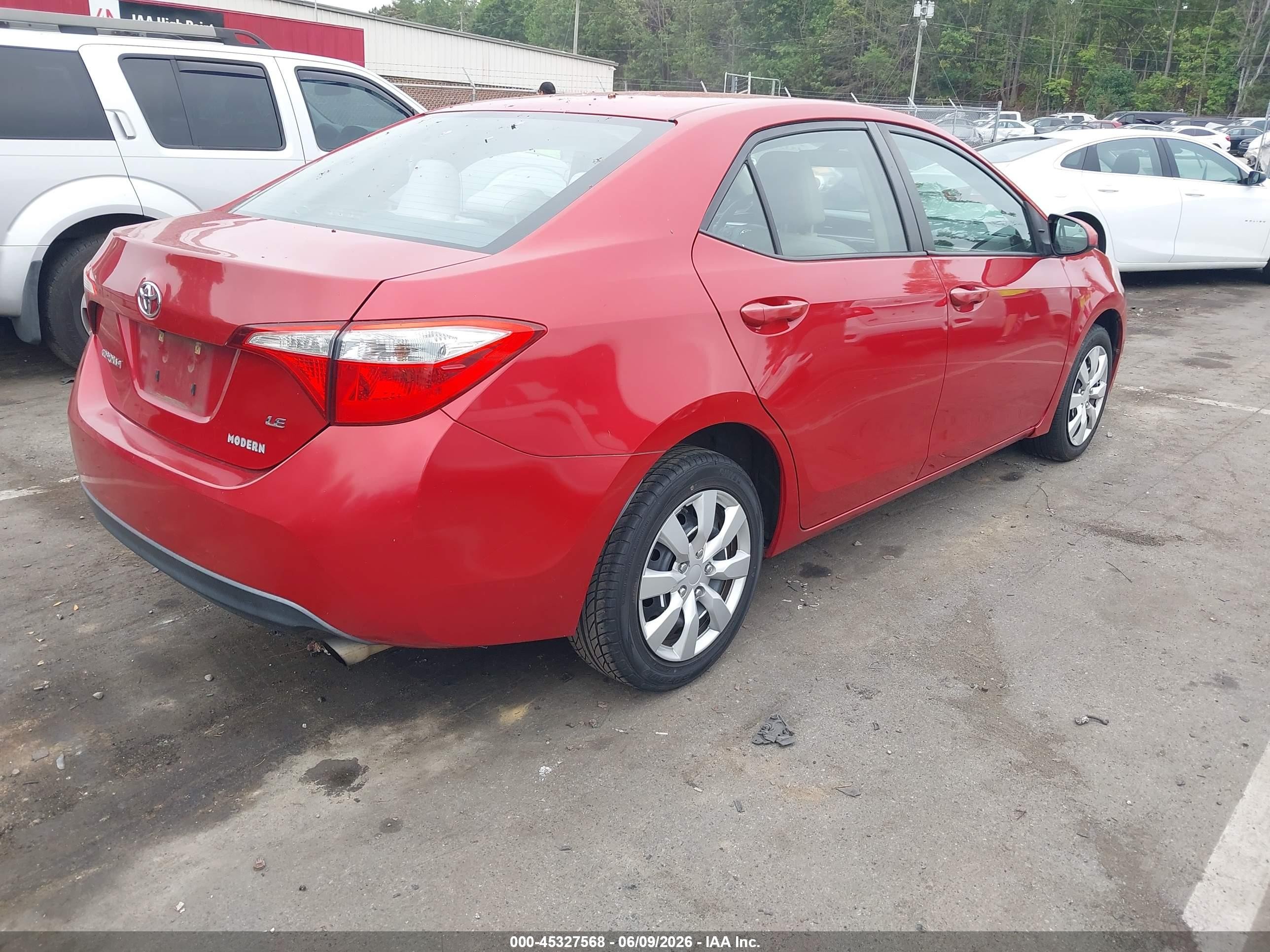2014 Toyota Corolla Le Red vin: 2T1BURHE5EC030397