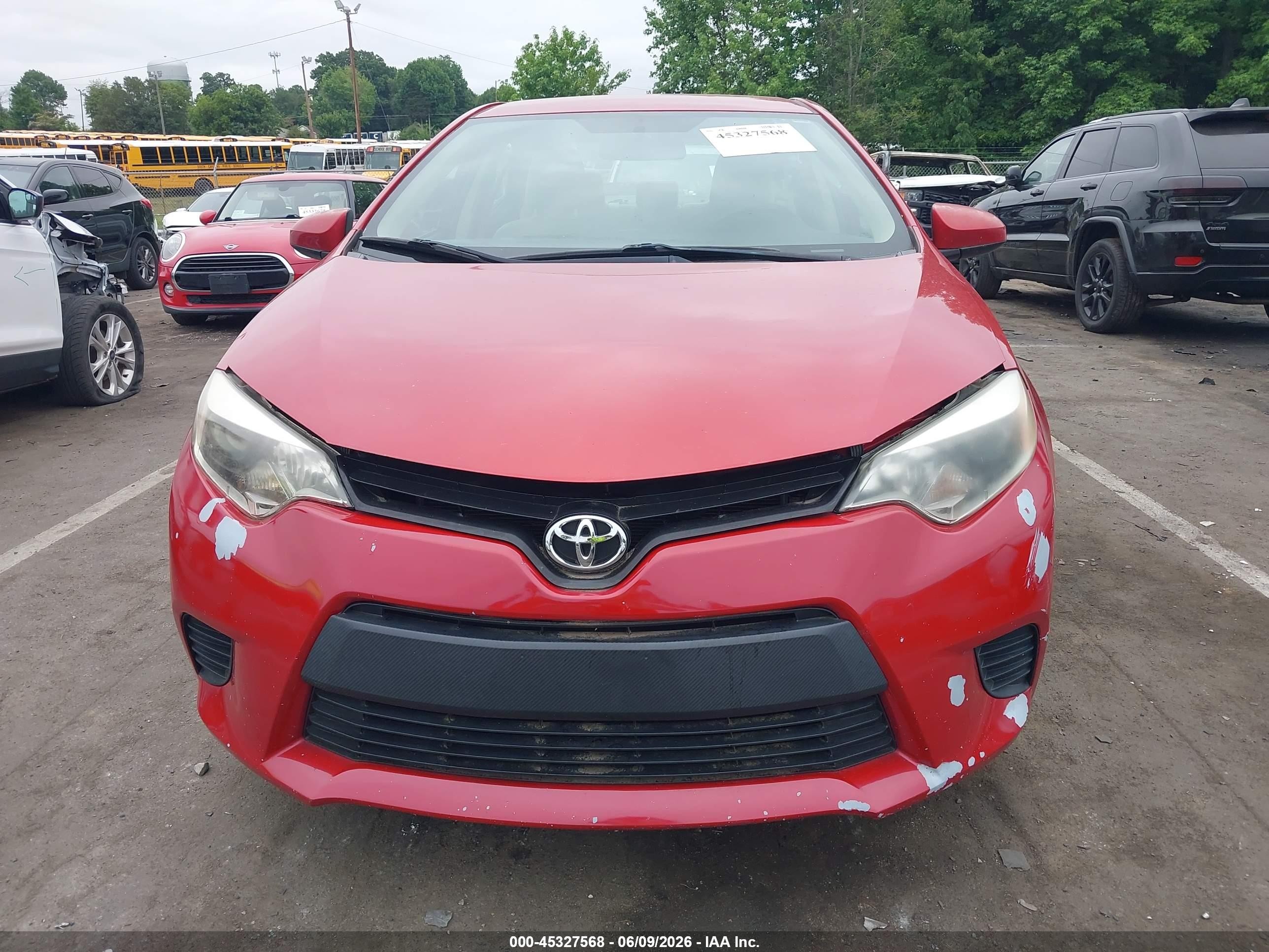 2014 Toyota Corolla Le Red vin: 2T1BURHE5EC030397