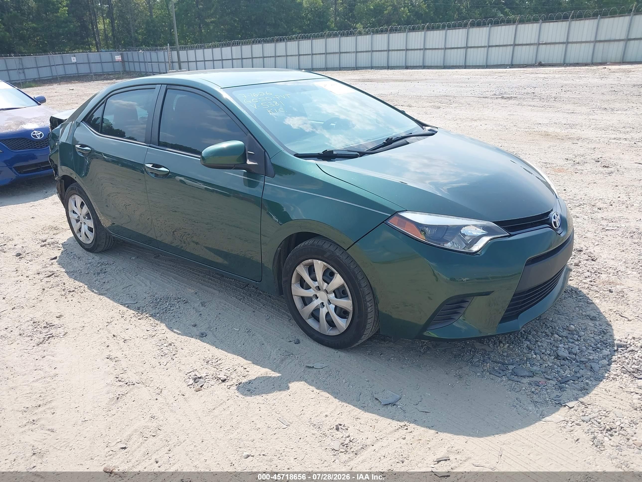 2014 Toyota Corolla Le Green vin: 2T1BURHE5EC125381