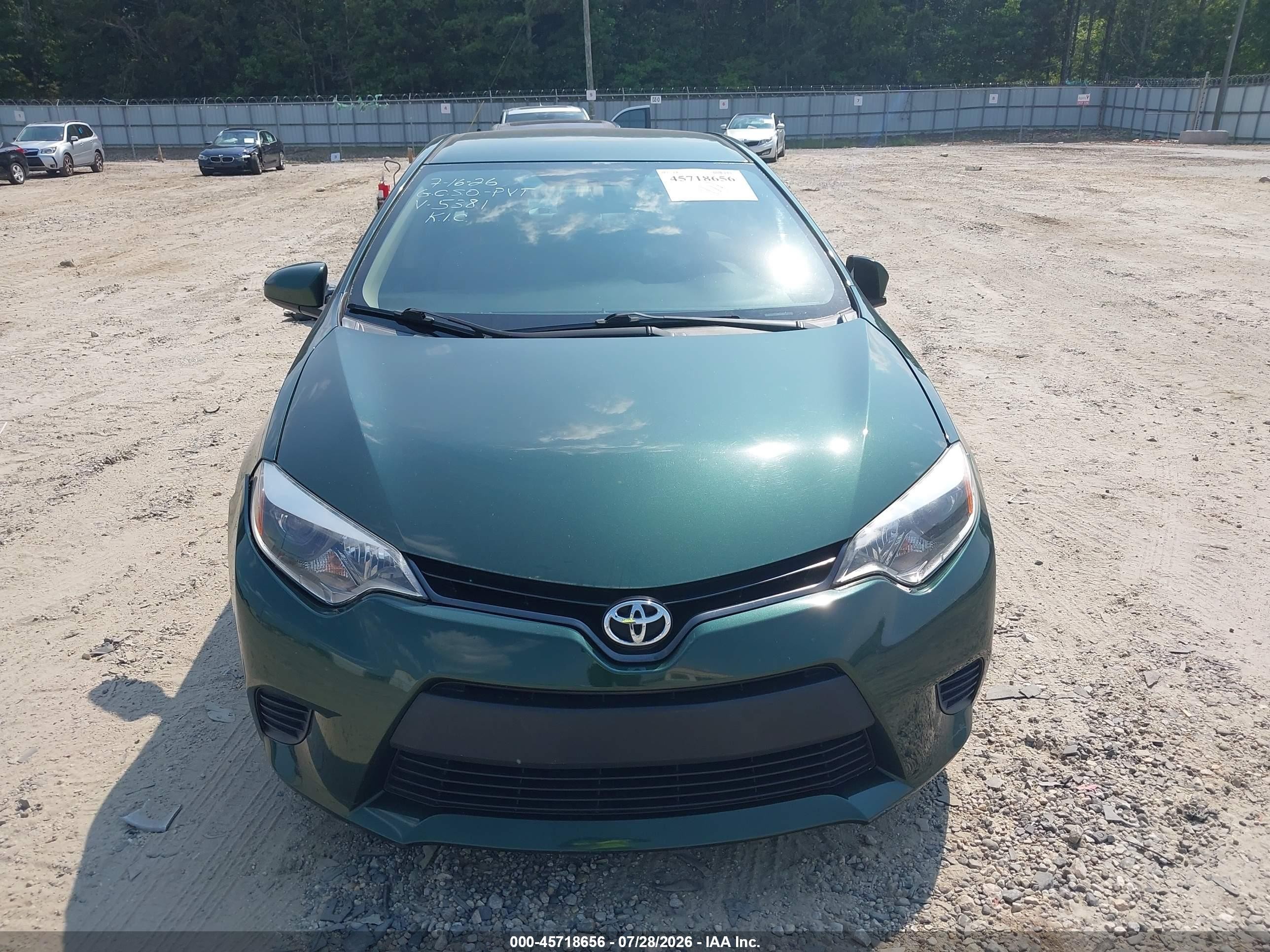 2014 Toyota Corolla Le Green vin: 2T1BURHE5EC125381