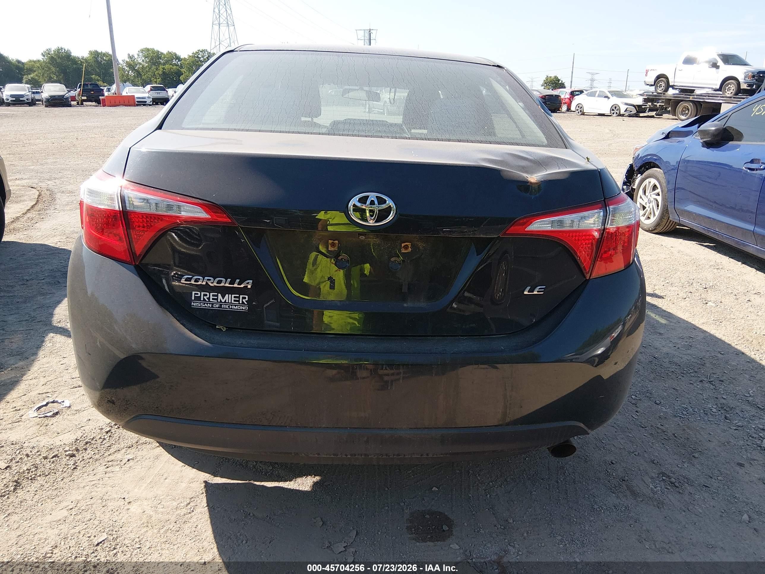 2014 Toyota Corolla Le Black vin: 2T1BURHE5EC140625