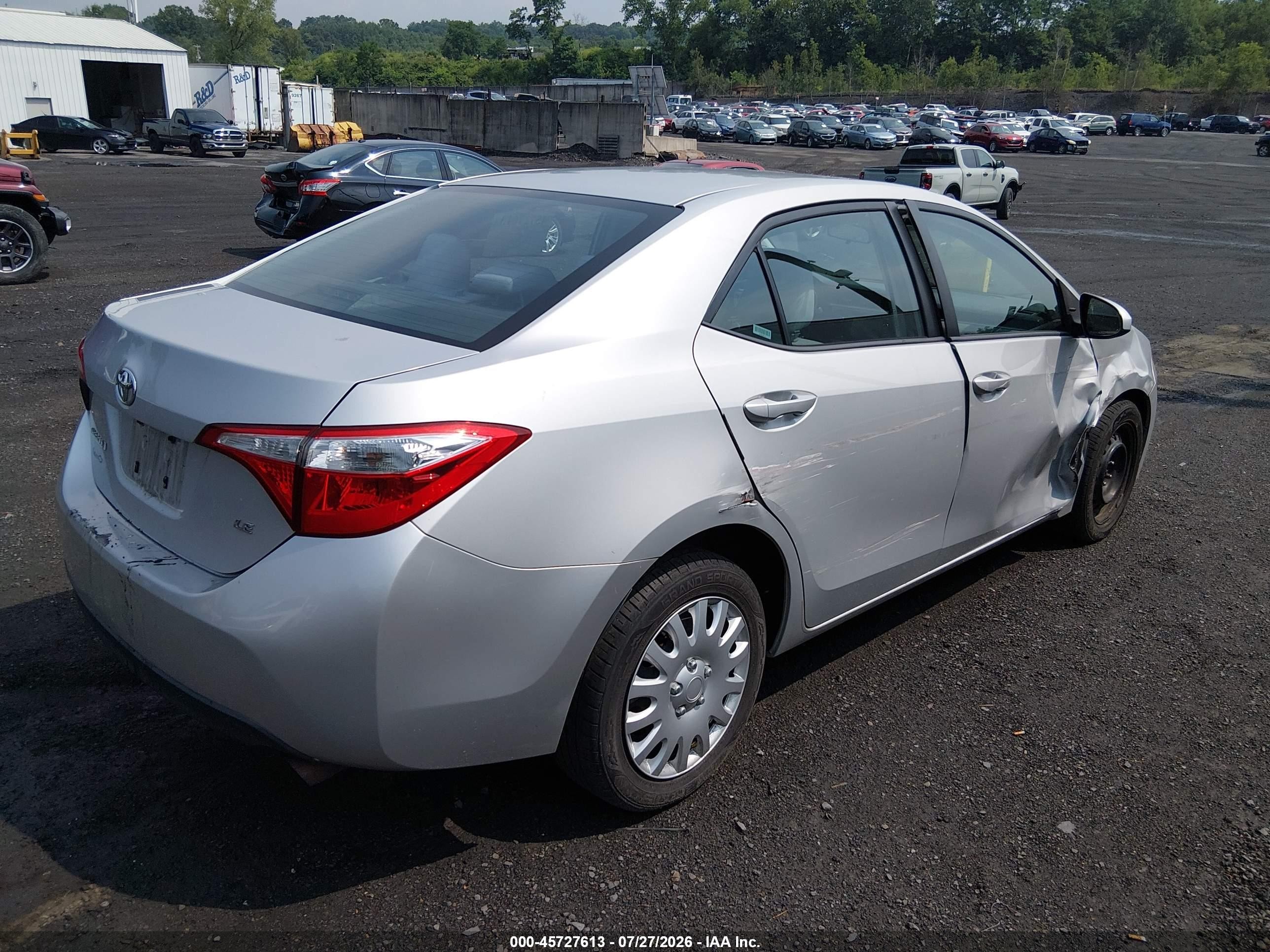 2014 Toyota Corolla Le Серебряный vin: 2T1BURHE5EC157764